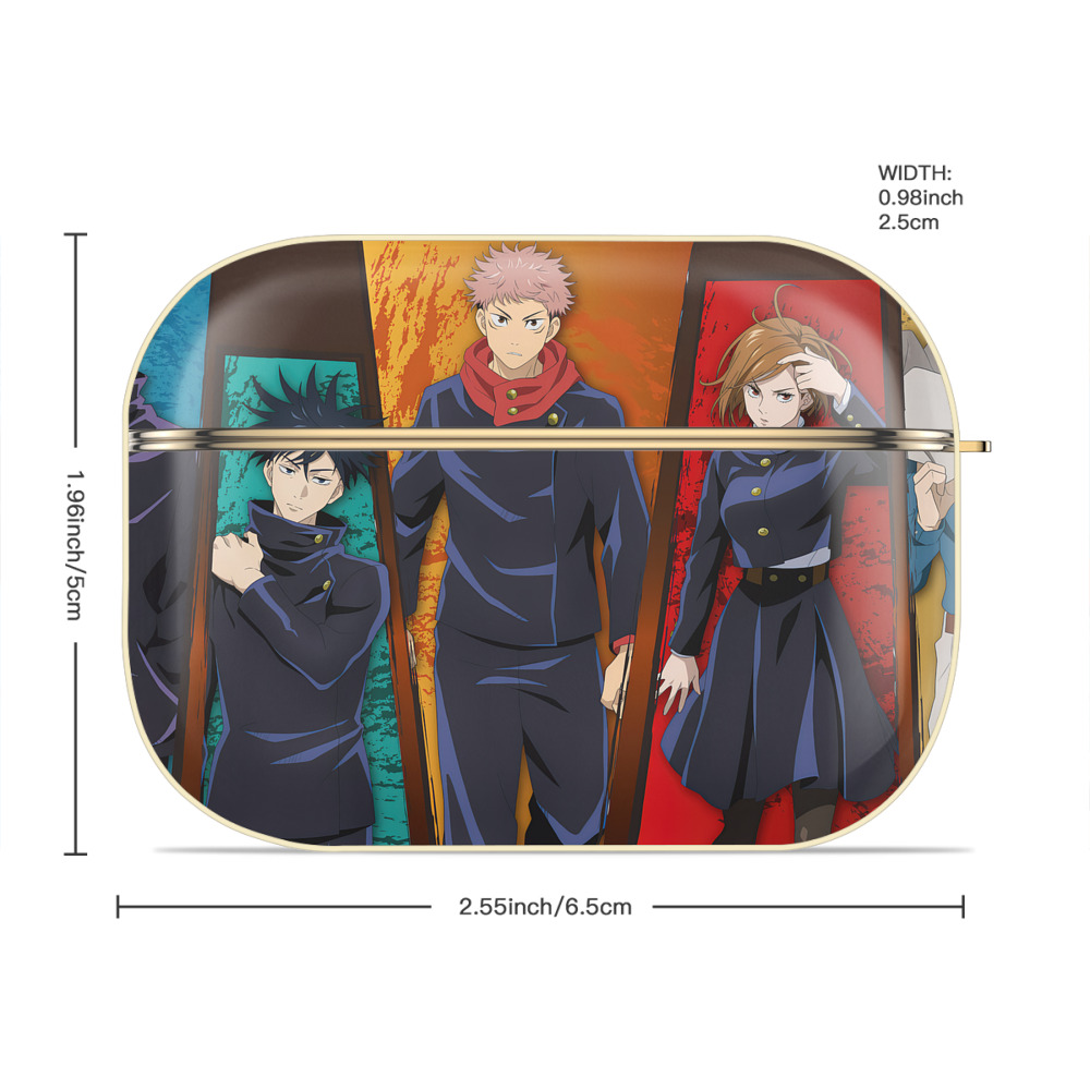 呪術廻戦 Jujutsu Kaisen 【AirPods Pro用】ハードシェル保護ケース｜耐衝撃・防指紋・カラビナ付き商品仕様