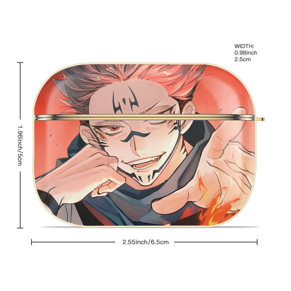 呪術廻戦 Jujutsu Kaisen 【AirPods Pro用】ハードシェル保護ケース｜耐衝撃・防指紋・カラビナ付き商品仕様