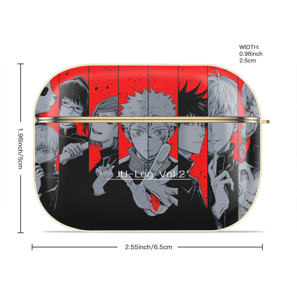 呪術廻戦 Jujutsu Kaisen 【AirPods Pro用】ハードシェル保護ケース｜耐衝撃・防指紋・カラビナ付き商品仕様