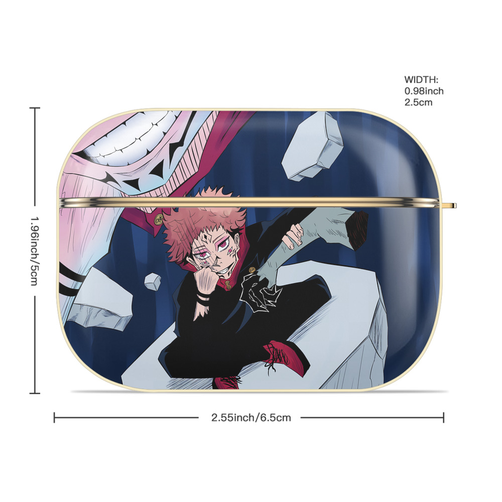 呪術廻戦 Jujutsu Kaisen 【AirPods Pro用】ハードシェル保護ケース｜耐衝撃・防指紋・カラビナ付き商品仕様
