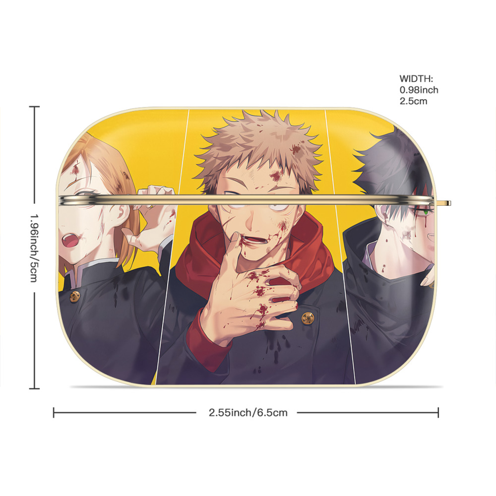 呪術廻戦 Jujutsu Kaisen 【AirPods Pro用】ハードシェル保護ケース｜耐衝撃・防指紋・カラビナ付き商品仕様