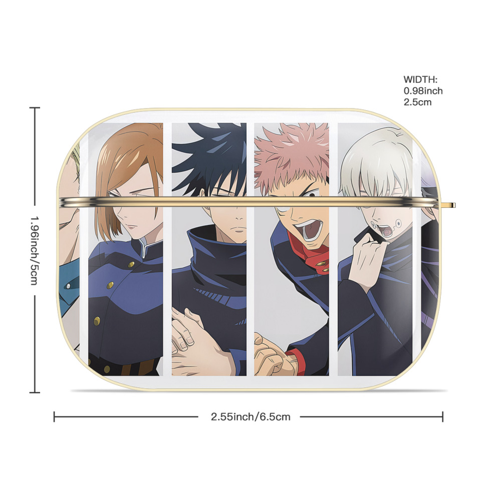 呪術廻戦 Jujutsu Kaisen 【AirPods Pro用】ハードシェル保護ケース｜耐衝撃・防指紋・カラビナ付き商品仕様