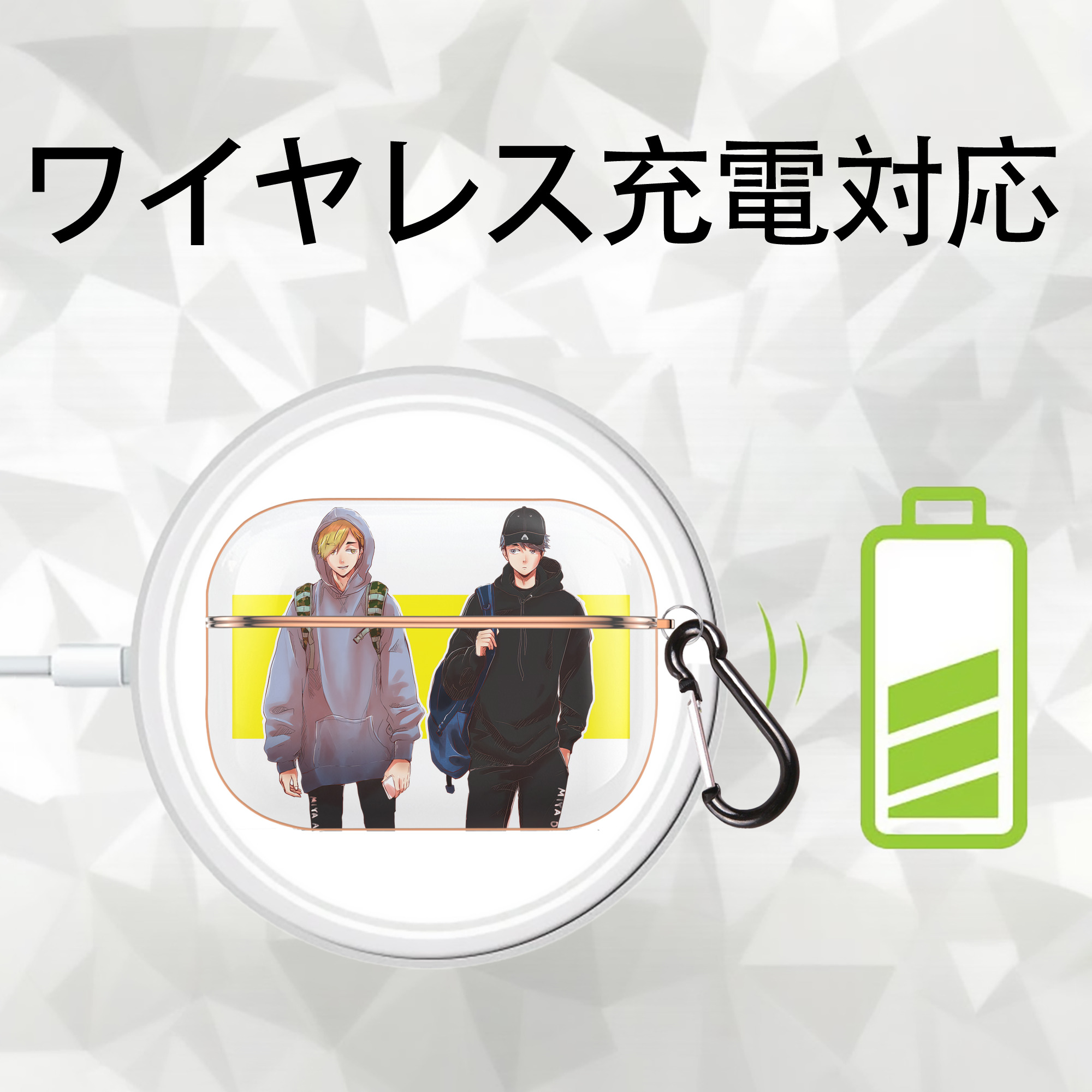 呪術廻戦 Jujutsu Kaisen 【AirPods Pro用】ハードシェル保護ケース｜耐衝撃・防指紋・カラビナ付き商品仕様
