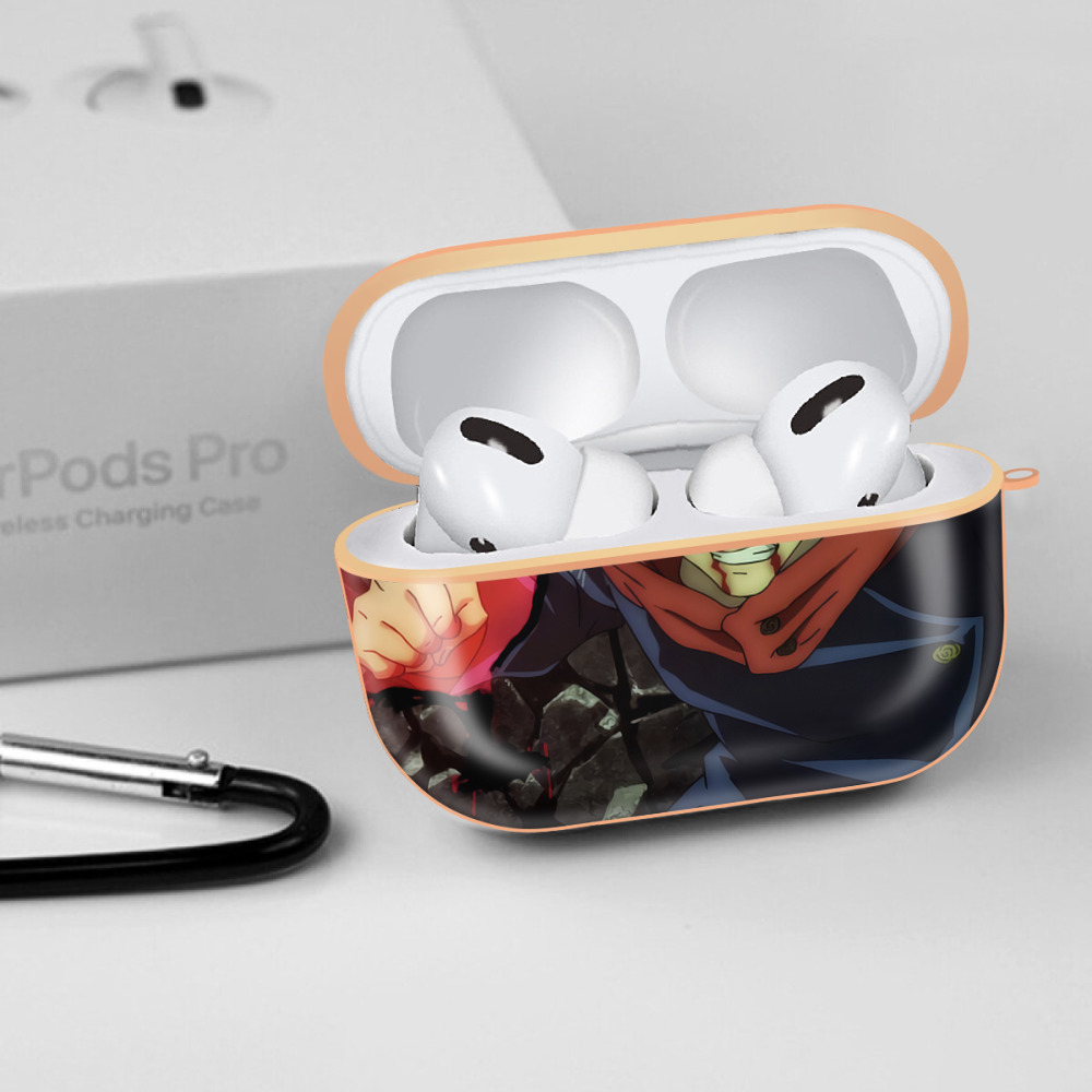 呪術廻戦 Jujutsu Kaisen 【AirPods Pro用】ハードシェル保護ケース｜耐衝撃・防指紋・カラビナ付き商品仕様