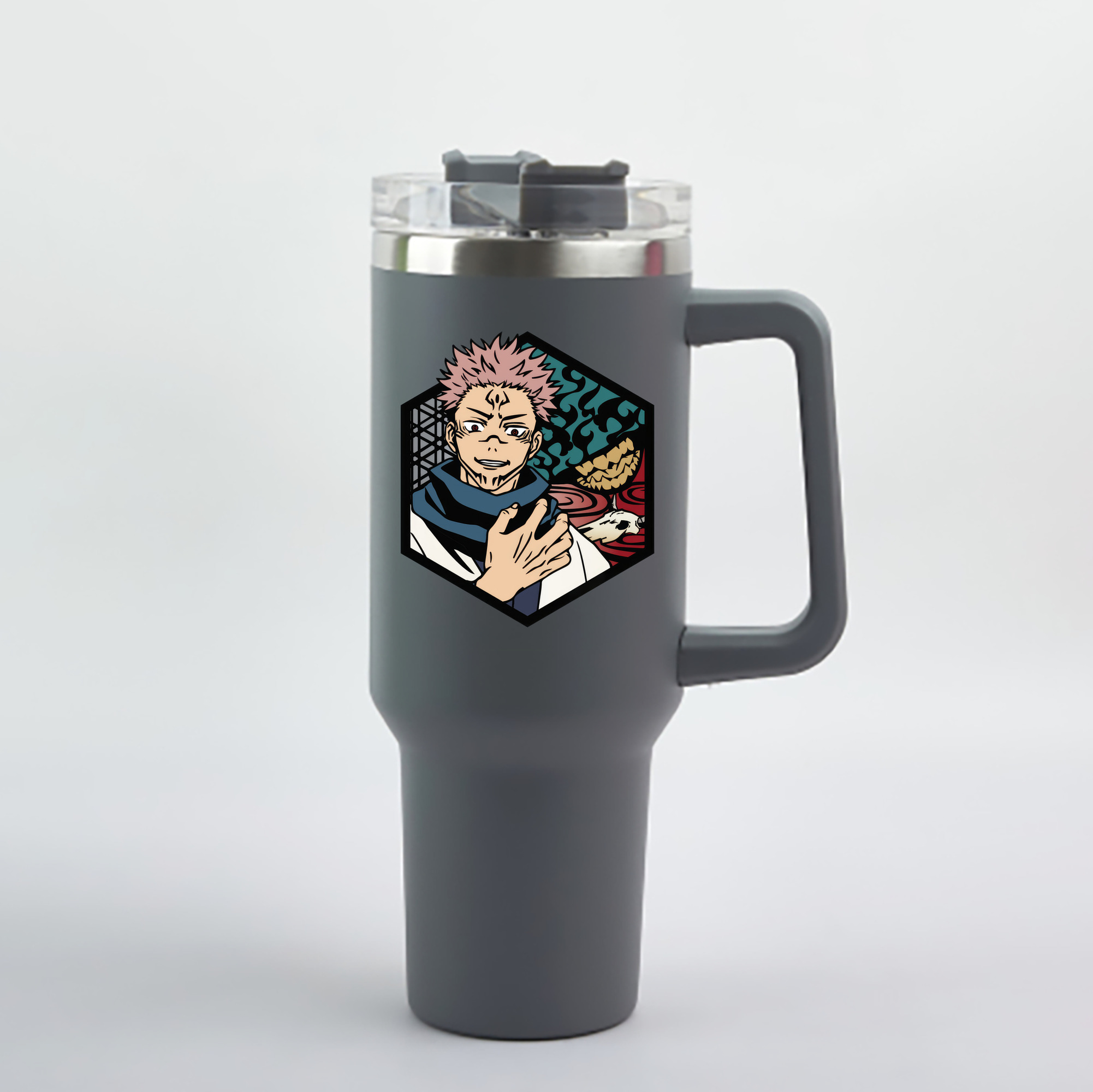 （画像用） 呪術廻戦 Jujutsu Kaisen 1200mL車用タンブラー - クリスタルステッカー（プラスチックストロー付き）