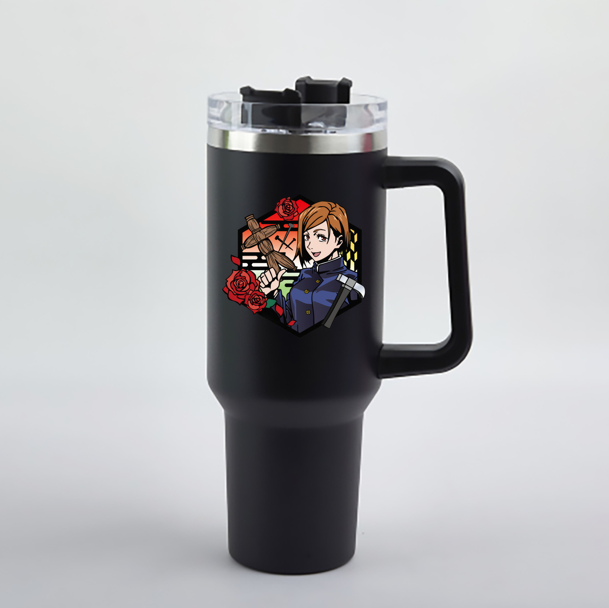（画像用） 呪術廻戦 Jujutsu Kaisen 1200mL車用タンブラー - クリスタルステッカー（プラスチックストロー付き）