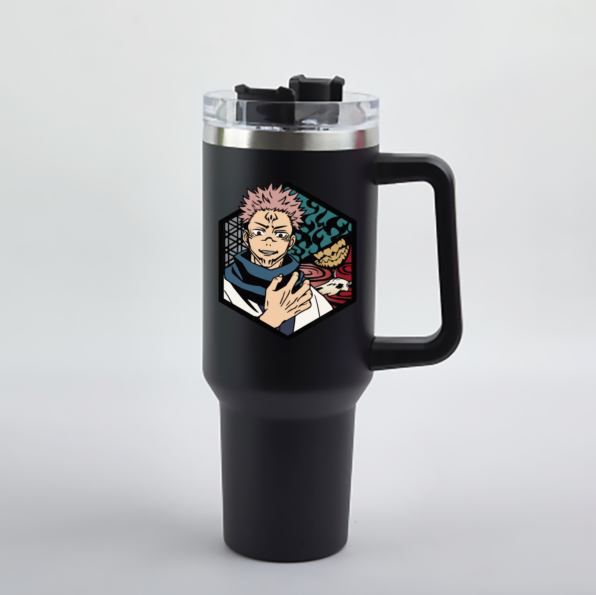 （画像用） 呪術廻戦 Jujutsu Kaisen 1200mL車用タンブラー - クリスタルステッカー（プラスチックストロー付き）