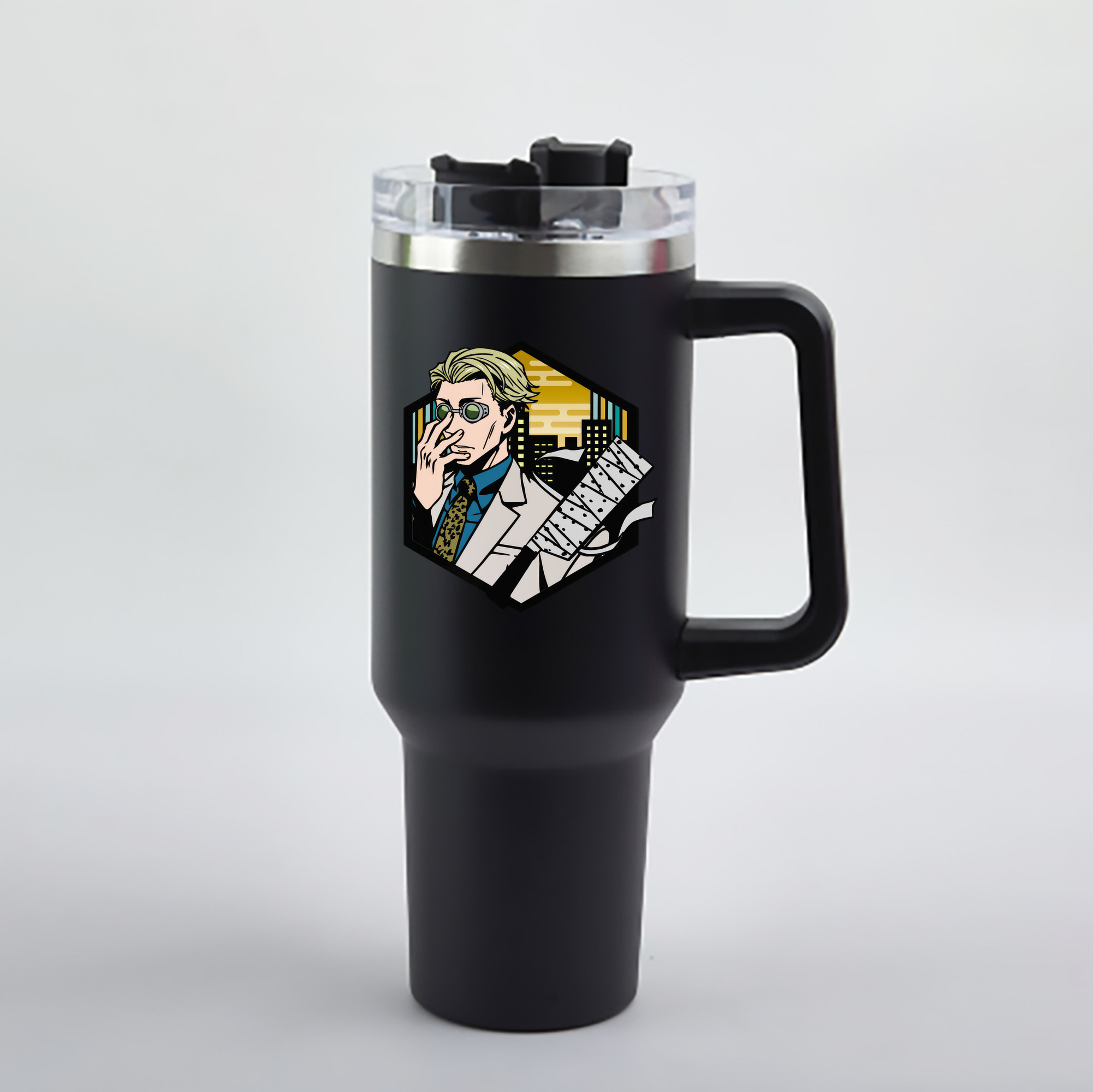 （画像用） 呪術廻戦 Jujutsu Kaisen 1200mL車用タンブラー - クリスタルステッカー（プラスチックストロー付き）