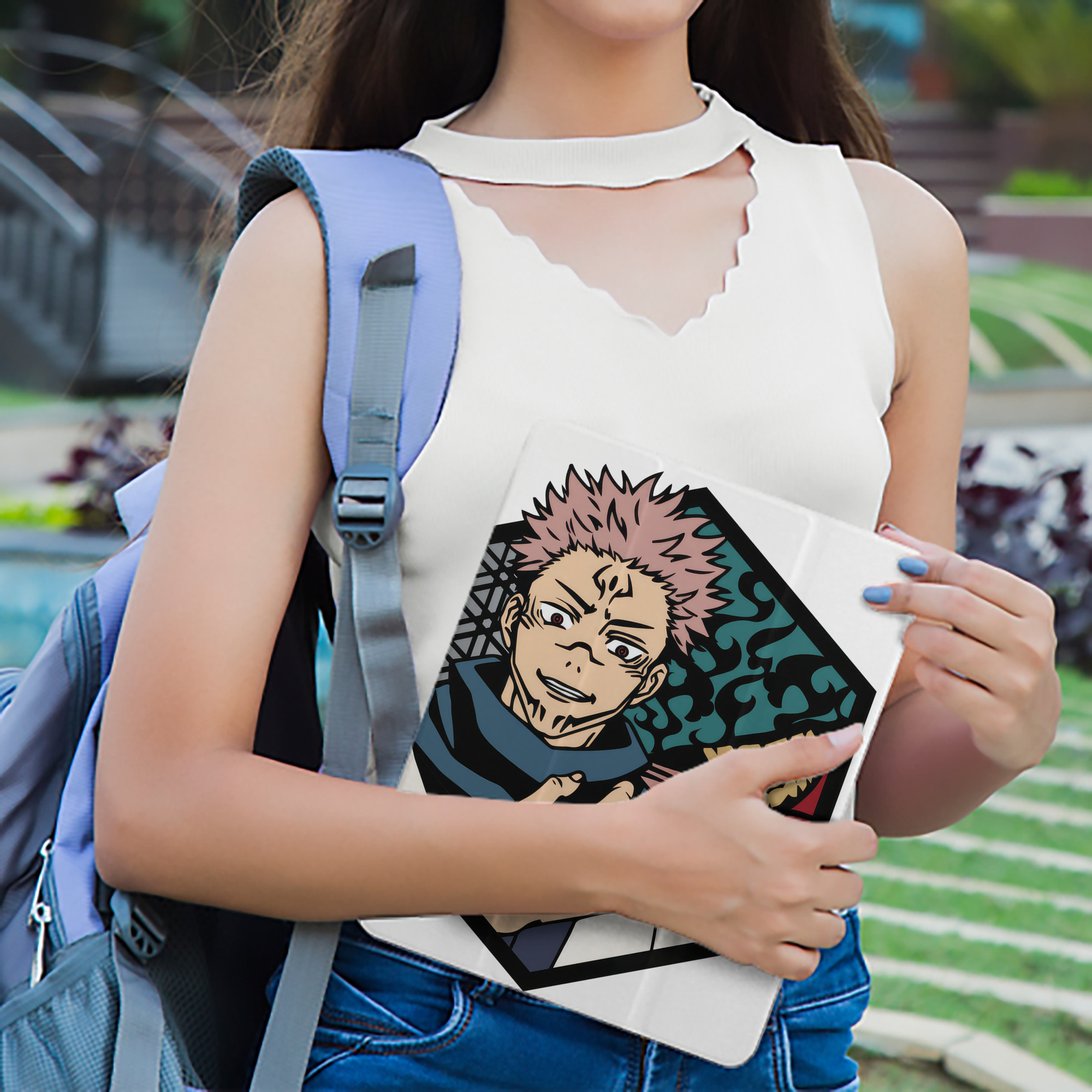 呪術廻戦 Jujutsu Kaisen IPad ケース ペン収納付き 三つ折りスタンド PUレザー×シリコン 対応機種9.5/10.5/10.9インチ
