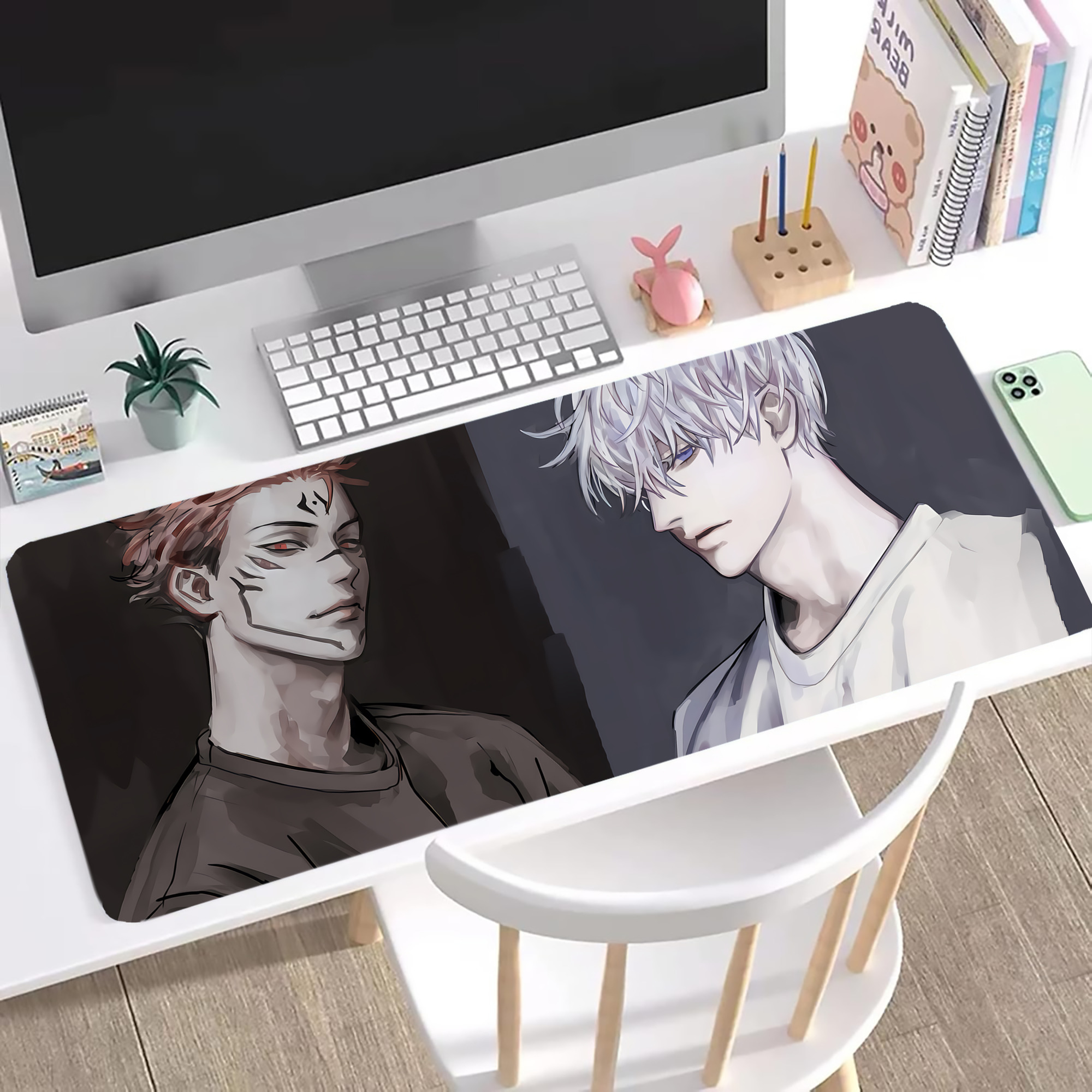 （画像用） 呪術廻戦 Jujutsu Kaisen ステッチ加工 大判デスクマット／滑り止めマウスパッド