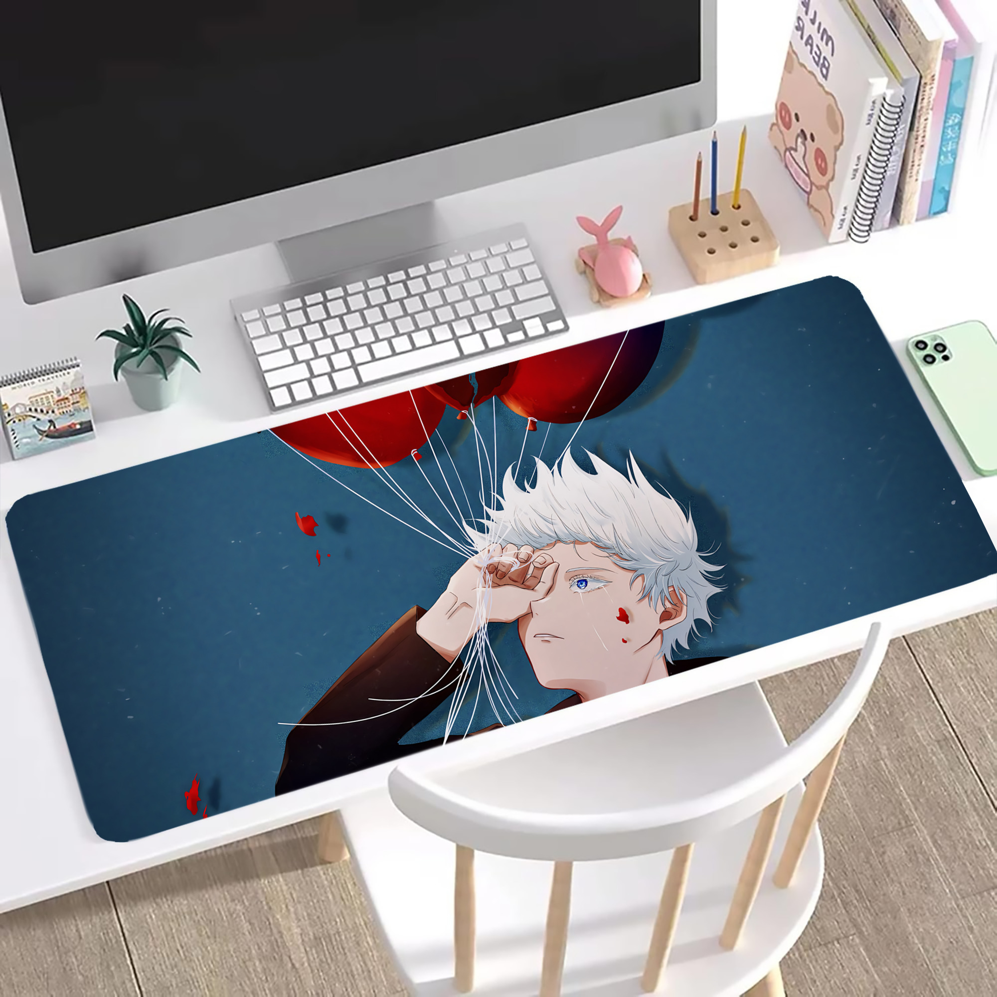 （画像用） 呪術廻戦 Jujutsu Kaisen ステッチ加工 大判デスクマット／滑り止めマウスパッド