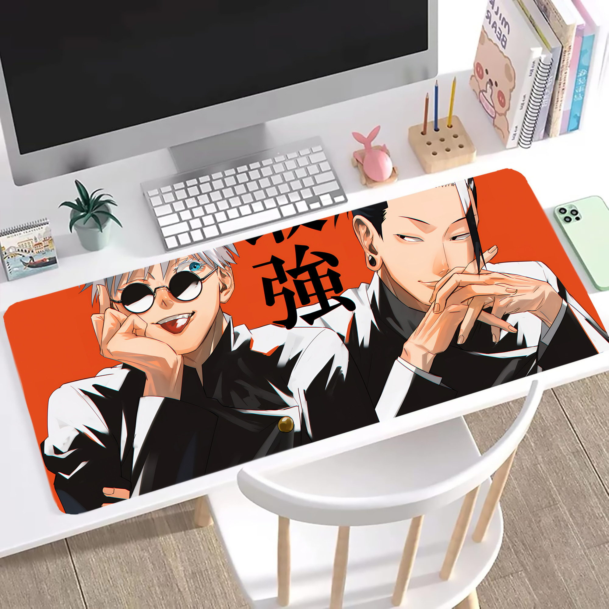 （画像用） 呪術廻戦 Jujutsu Kaisen ステッチ加工 大判デスクマット／滑り止めマウスパッド