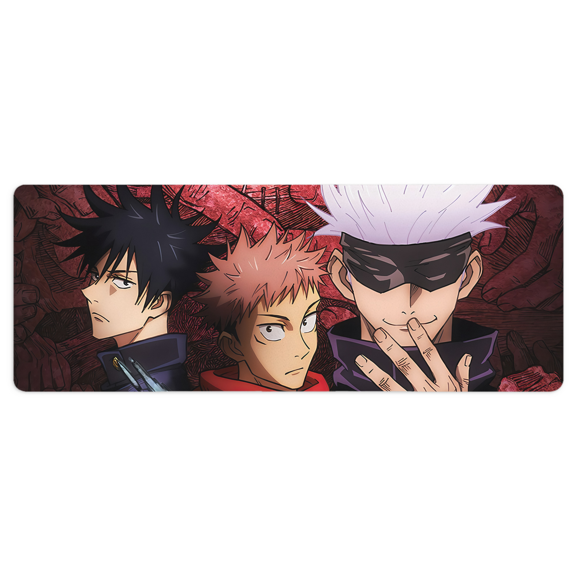 （画像用） 呪術廻戦 Jujutsu Kaisen ステッチ加工 大判デスクマット／滑り止めマウスパッド