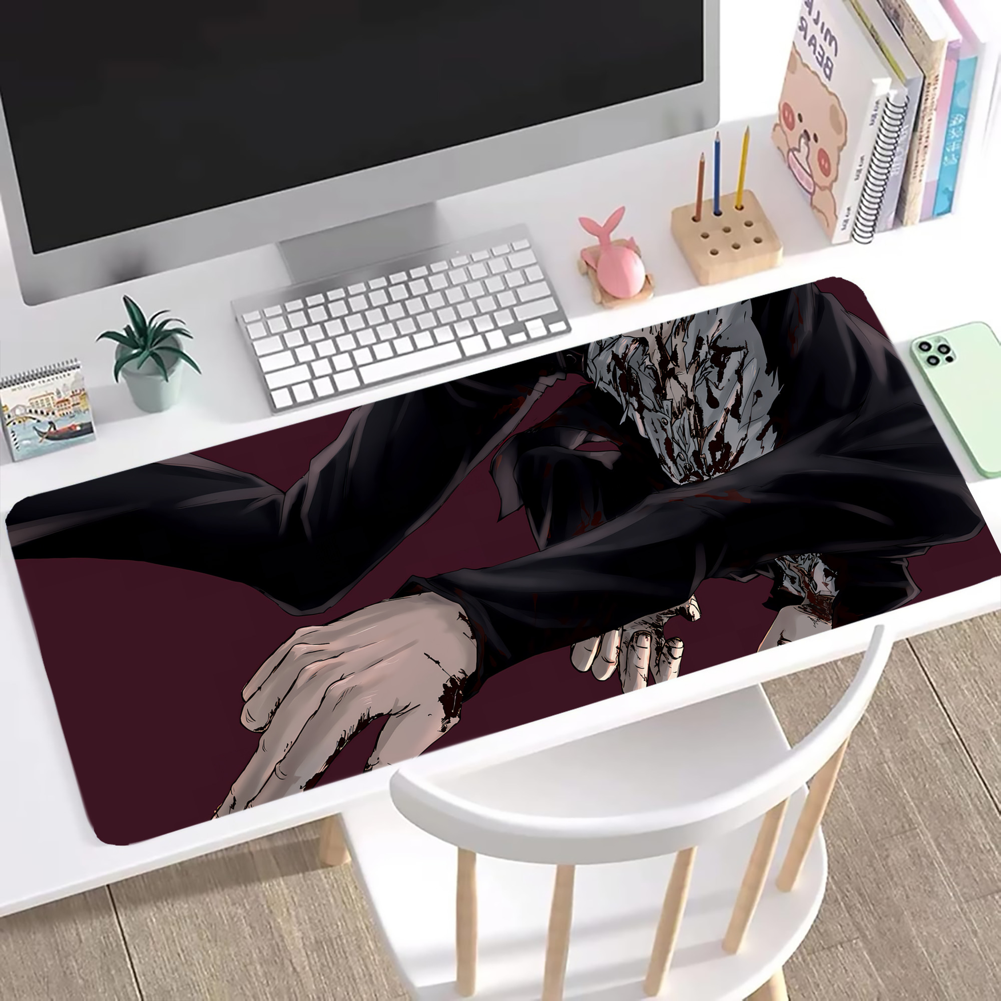 （画像用） 呪術廻戦 Jujutsu Kaisen ステッチ加工 大判デスクマット／滑り止めマウスパッド