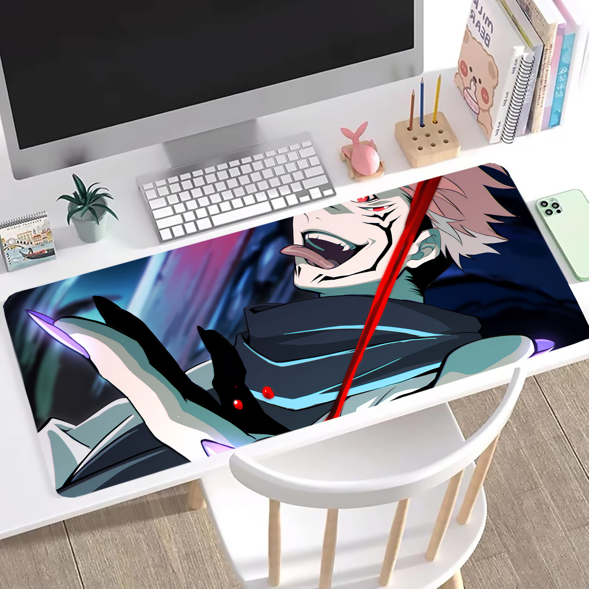 （画像用） 呪術廻戦 Jujutsu Kaisen ステッチ加工 大判デスクマット／滑り止めマウスパッド