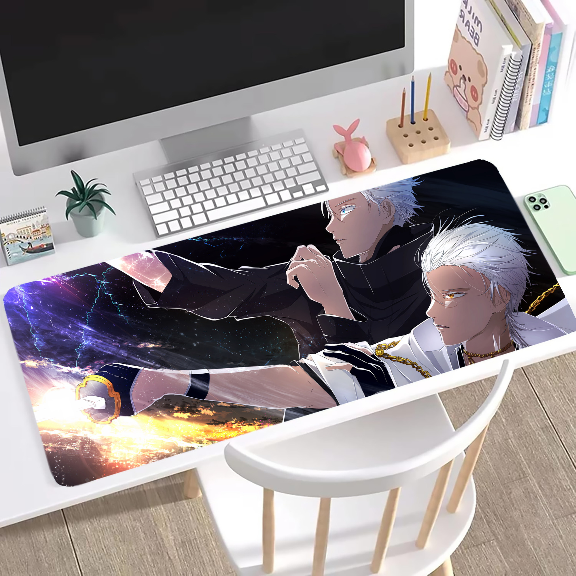 （画像用） 呪術廻戦 Jujutsu Kaisen ステッチ加工 大判デスクマット／滑り止めマウスパッド