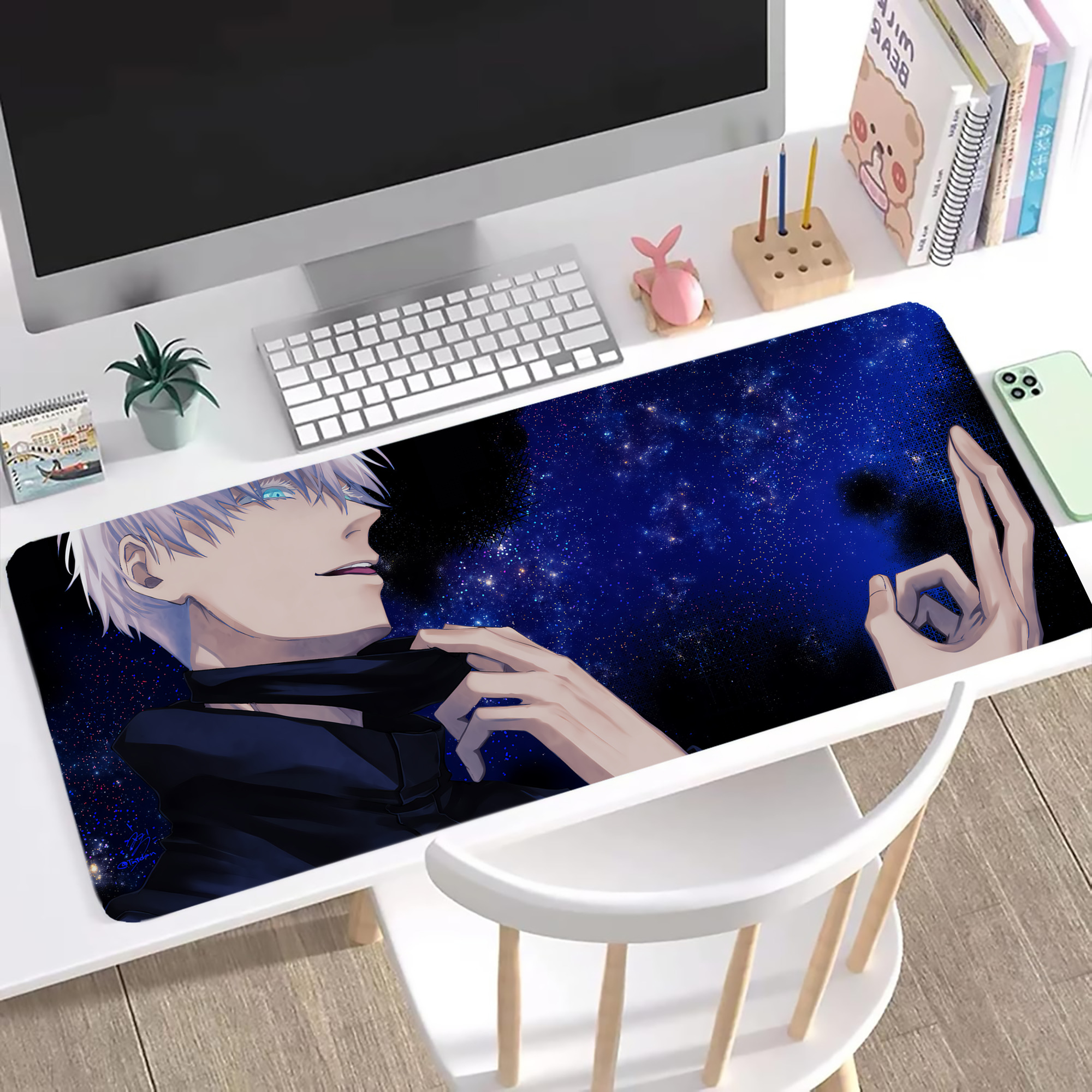 （画像用） 呪術廻戦 Jujutsu Kaisen ステッチ加工 大判デスクマット／滑り止めマウスパッド