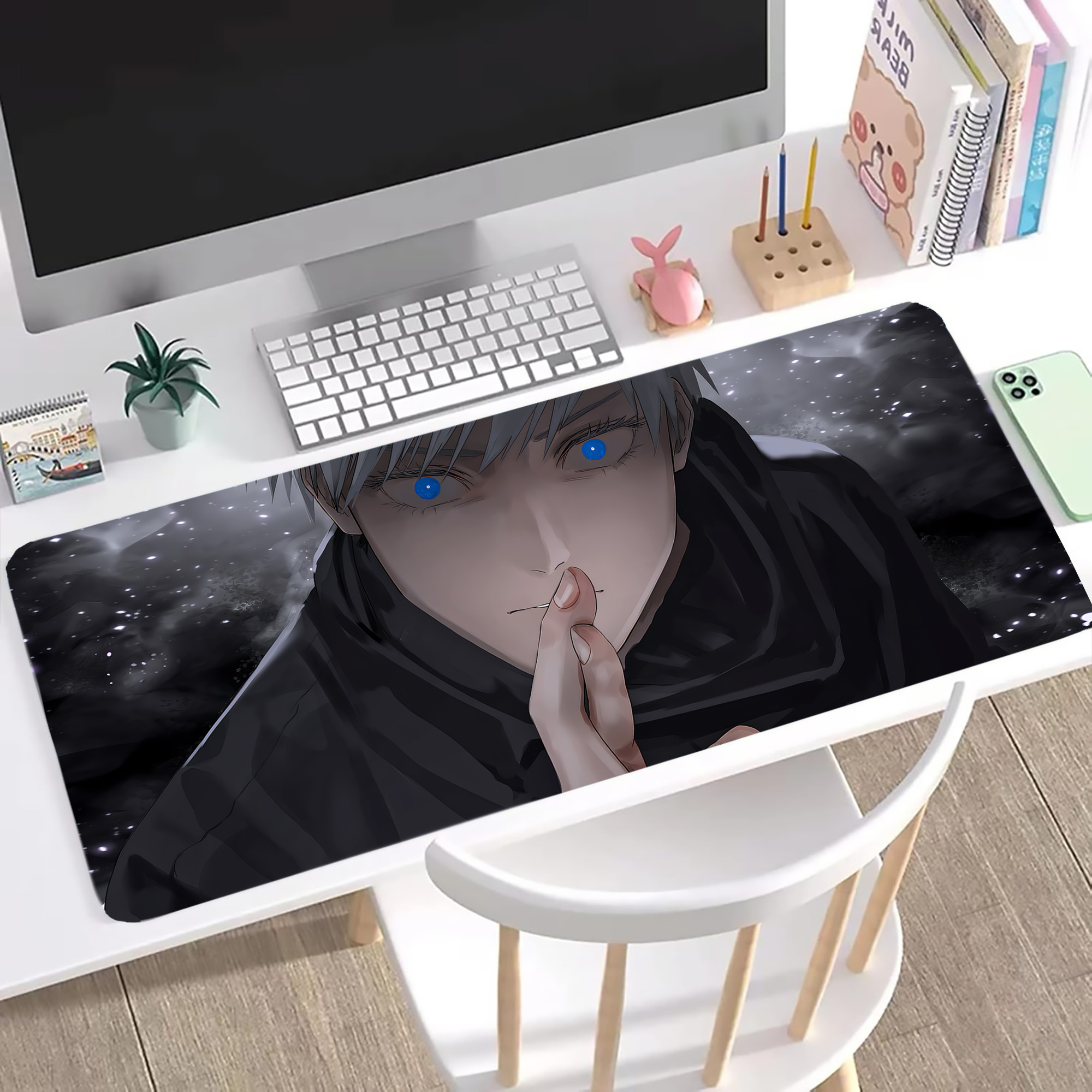 （画像用） 呪術廻戦 Jujutsu Kaisen ステッチ加工 大判デスクマット／滑り止めマウスパッド