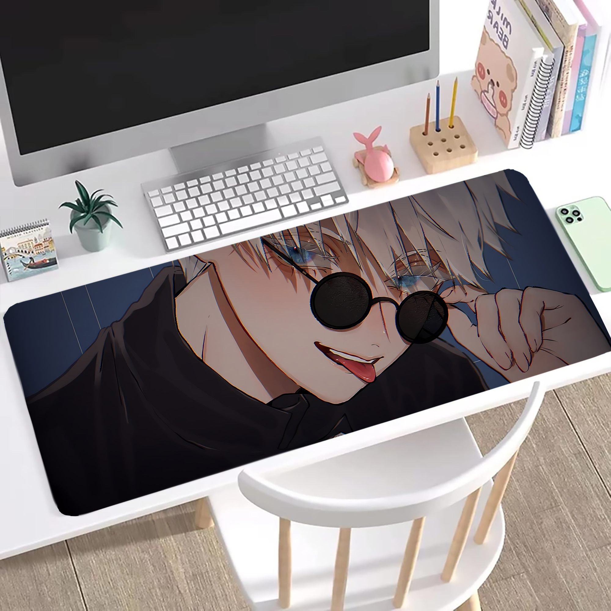（画像用） 呪術廻戦 Jujutsu Kaisen ステッチ加工 大判デスクマット／滑り止めマウスパッド