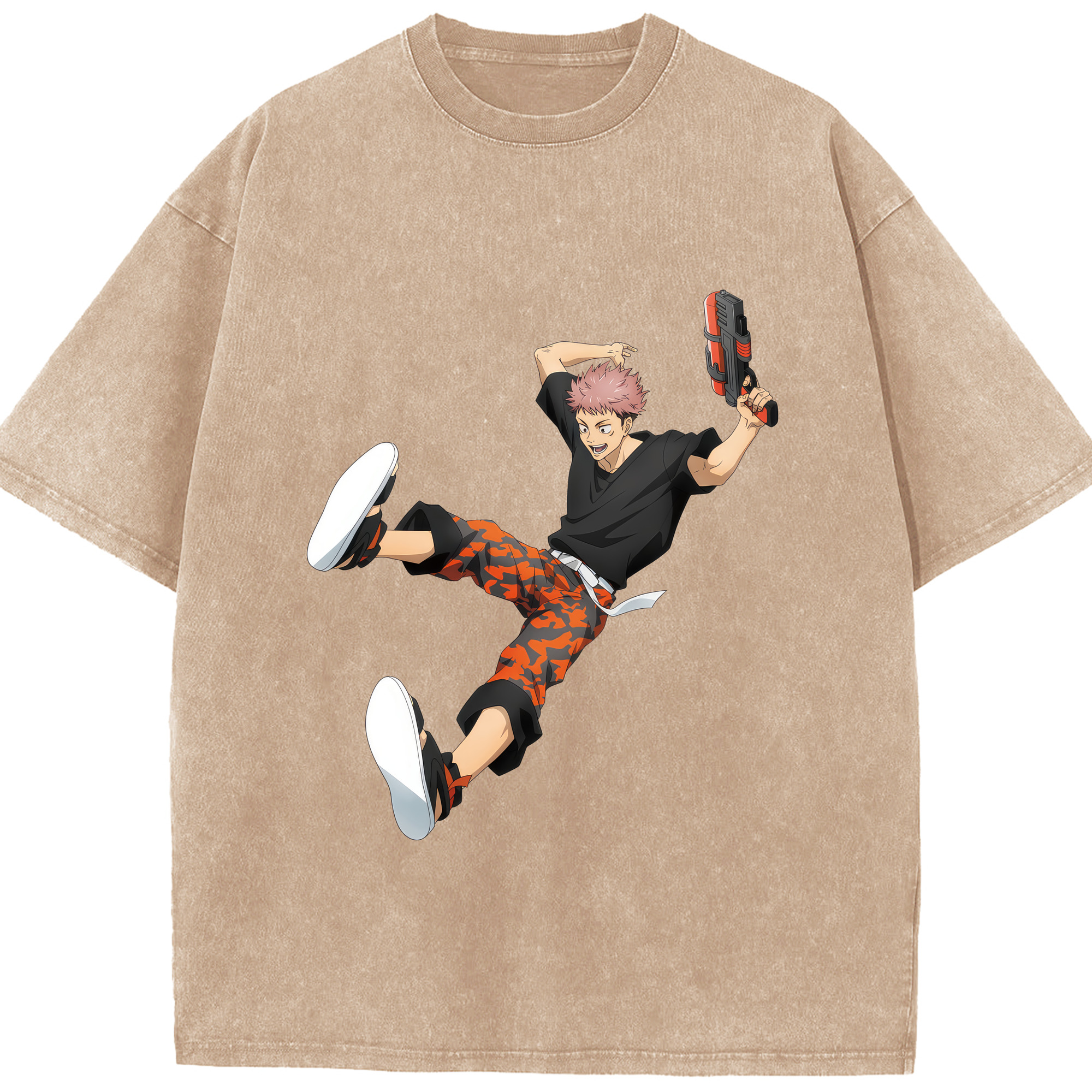 （画像用） 呪術廻戦 Jujutsu Kaisen 綿100% ヴィンテージ風 半袖Tシャツ（フロントプリント）