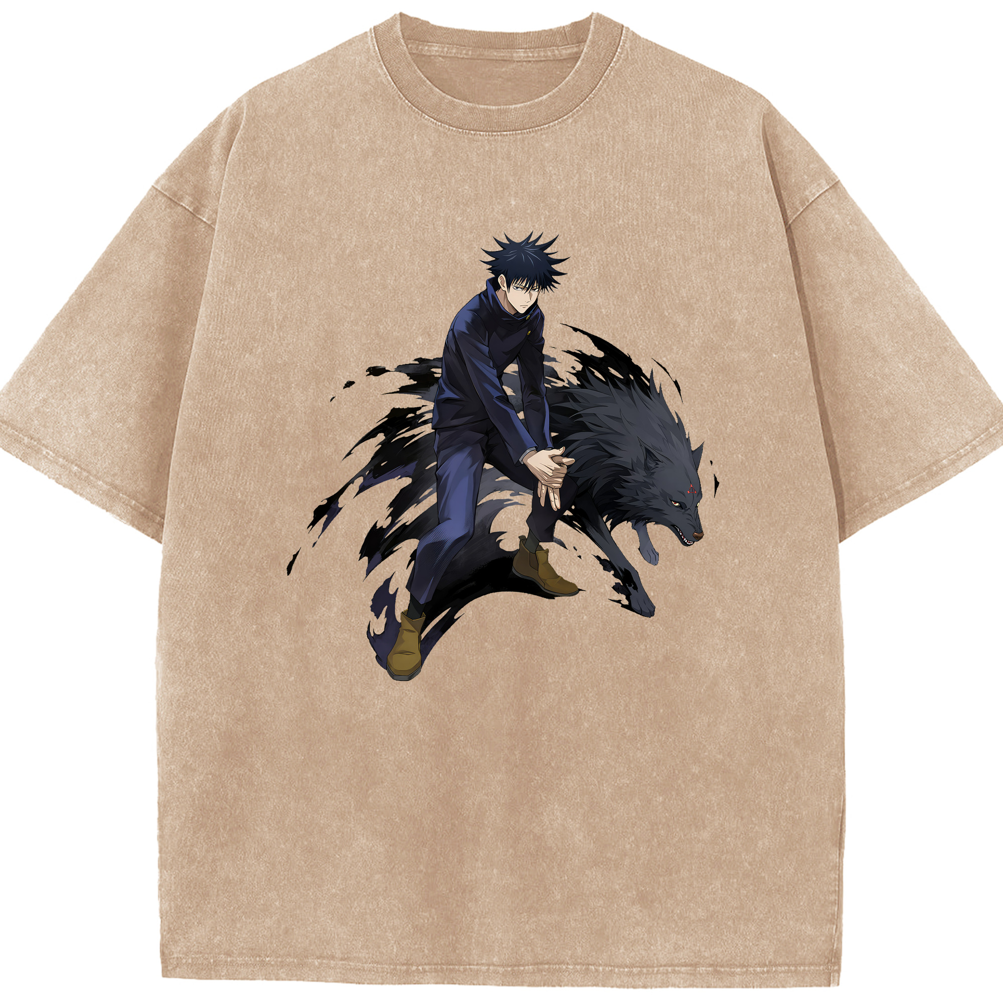 （画像用） 呪術廻戦 Jujutsu Kaisen 綿100% ヴィンテージ風 半袖Tシャツ（フロントプリント）
