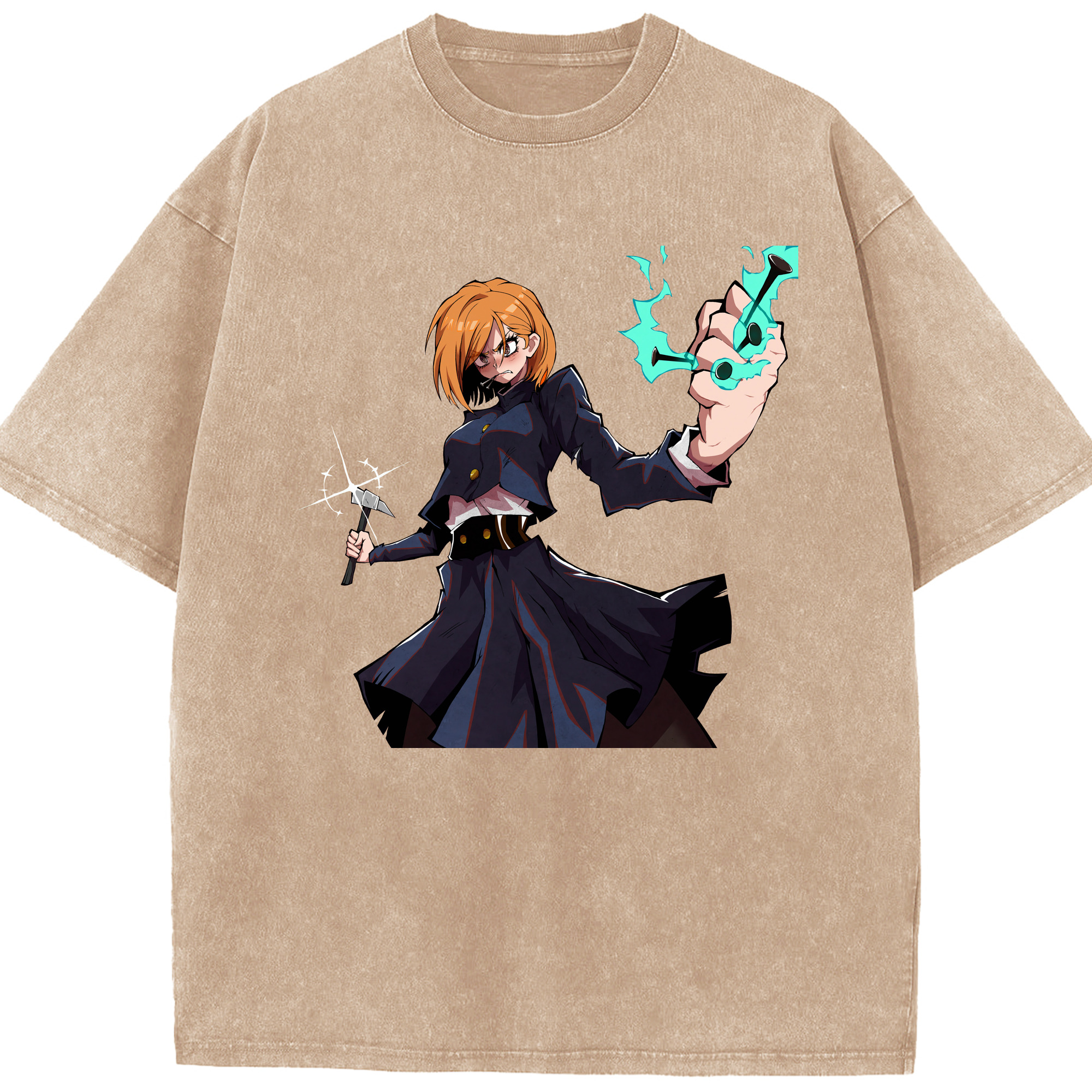 （画像用） 呪術廻戦 Jujutsu Kaisen 綿100% ヴィンテージ風 半袖Tシャツ（フロントプリント）