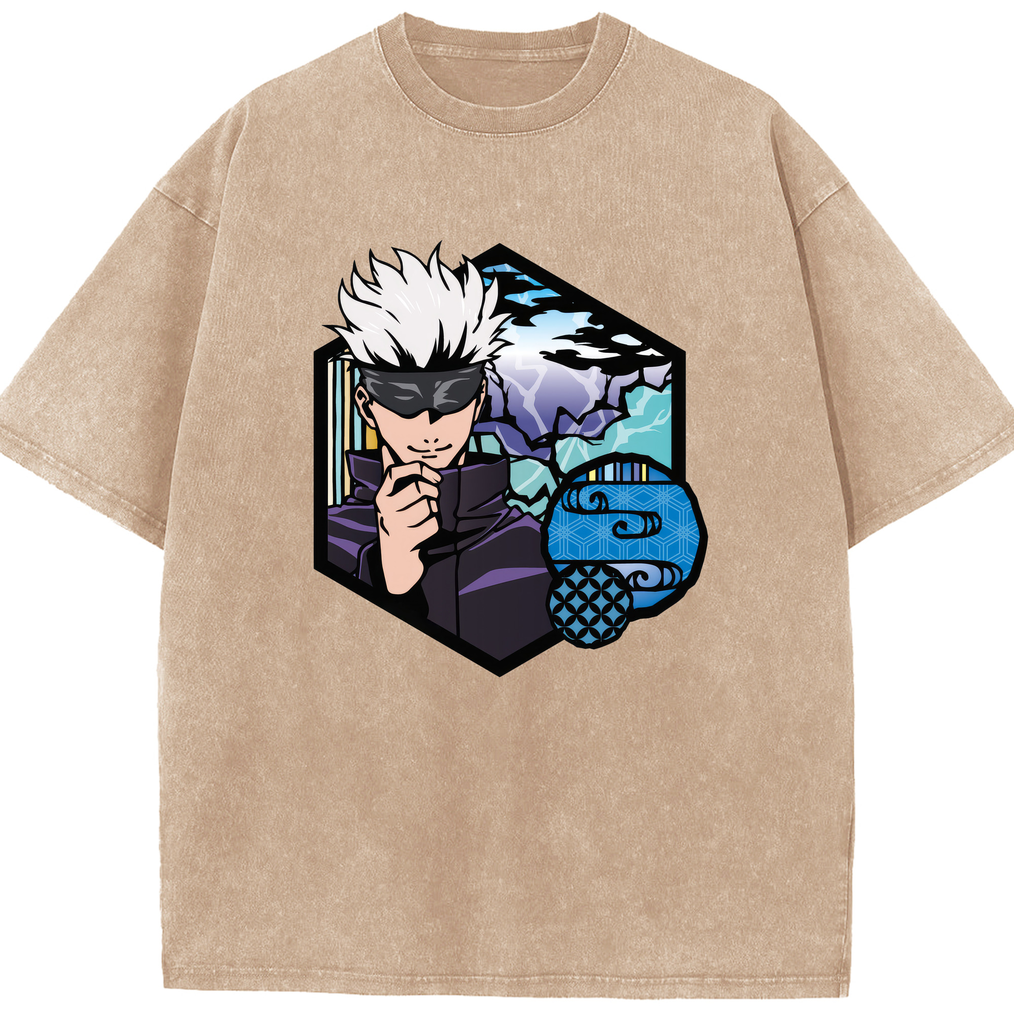 （画像用） 呪術廻戦 Jujutsu Kaisen 綿100% ヴィンテージ風 半袖Tシャツ（フロントプリント）