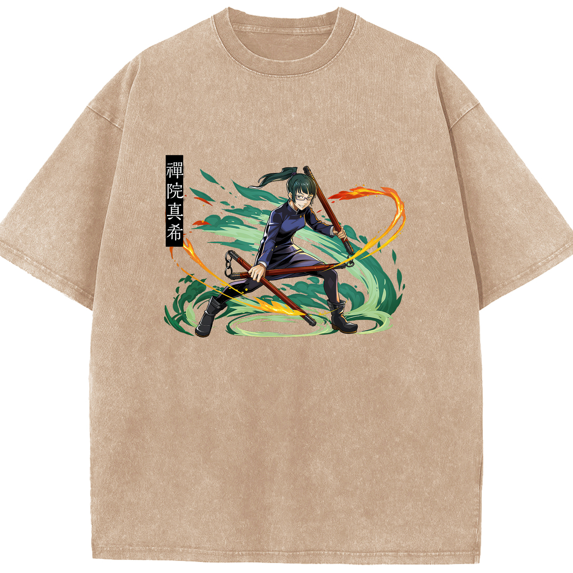 （画像用） 呪術廻戦 Jujutsu Kaisen 綿100% ヴィンテージ風 半袖Tシャツ（フロントプリント）
