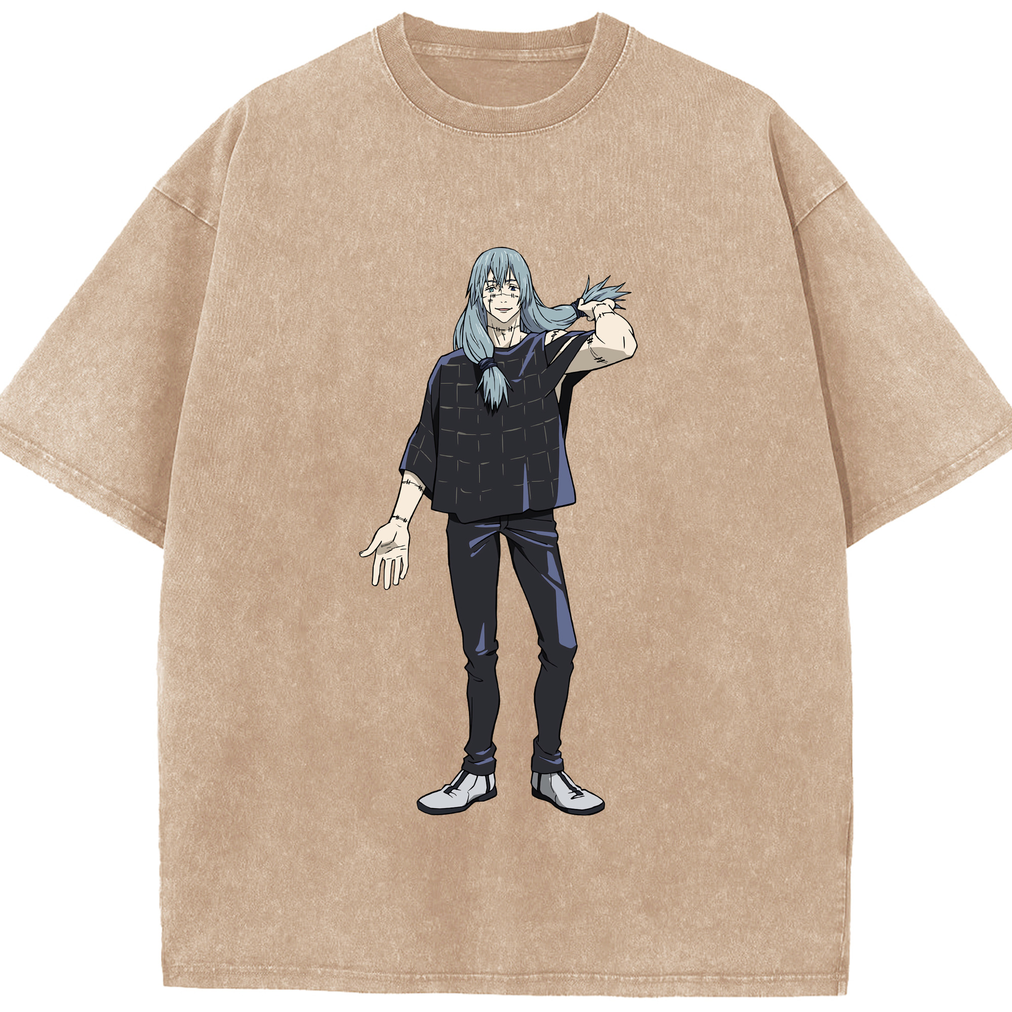 （画像用） 呪術廻戦 Jujutsu Kaisen 綿100% ヴィンテージ風 半袖Tシャツ（フロントプリント）