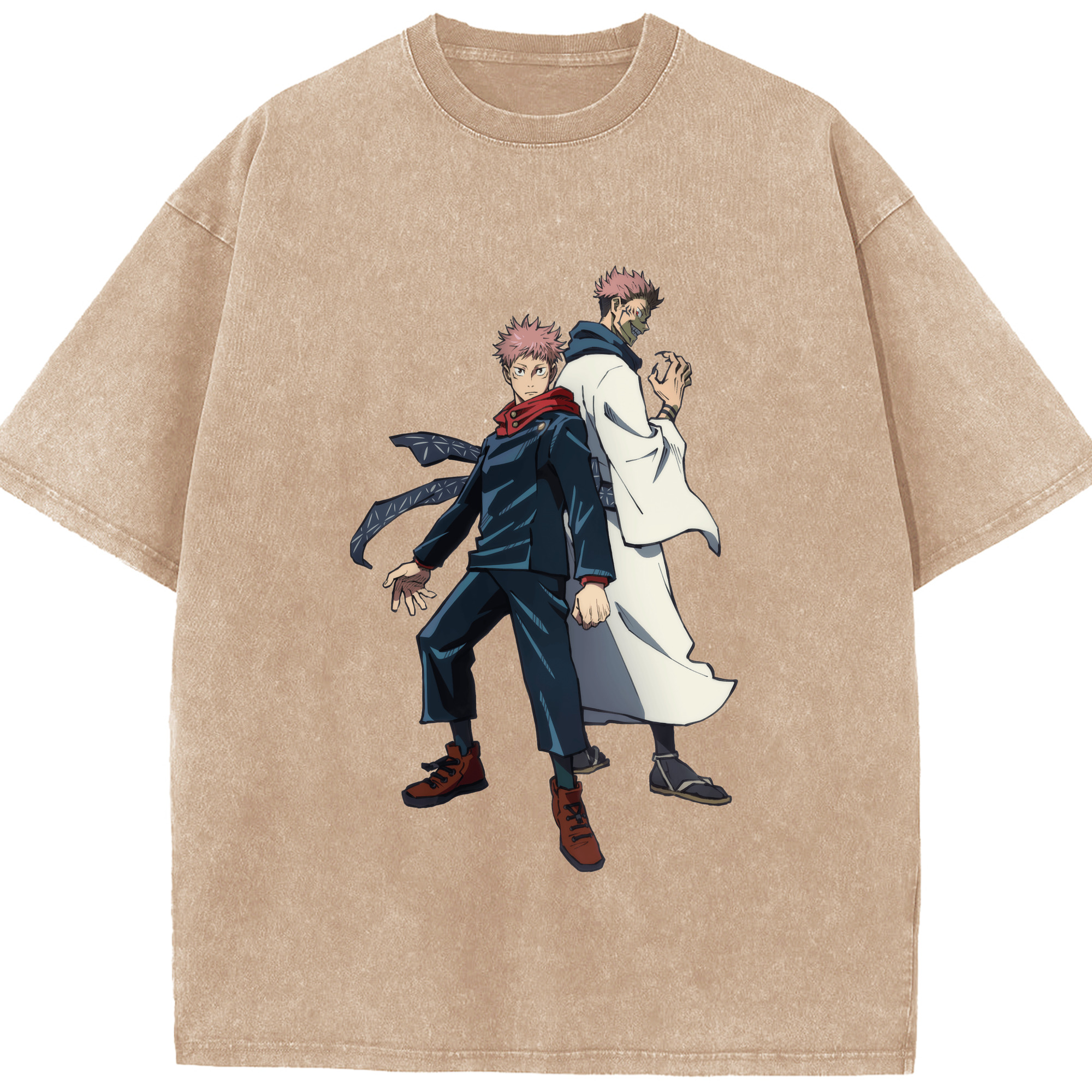 （画像用） 呪術廻戦 Jujutsu Kaisen 綿100% ヴィンテージ風 半袖Tシャツ（フロントプリント）