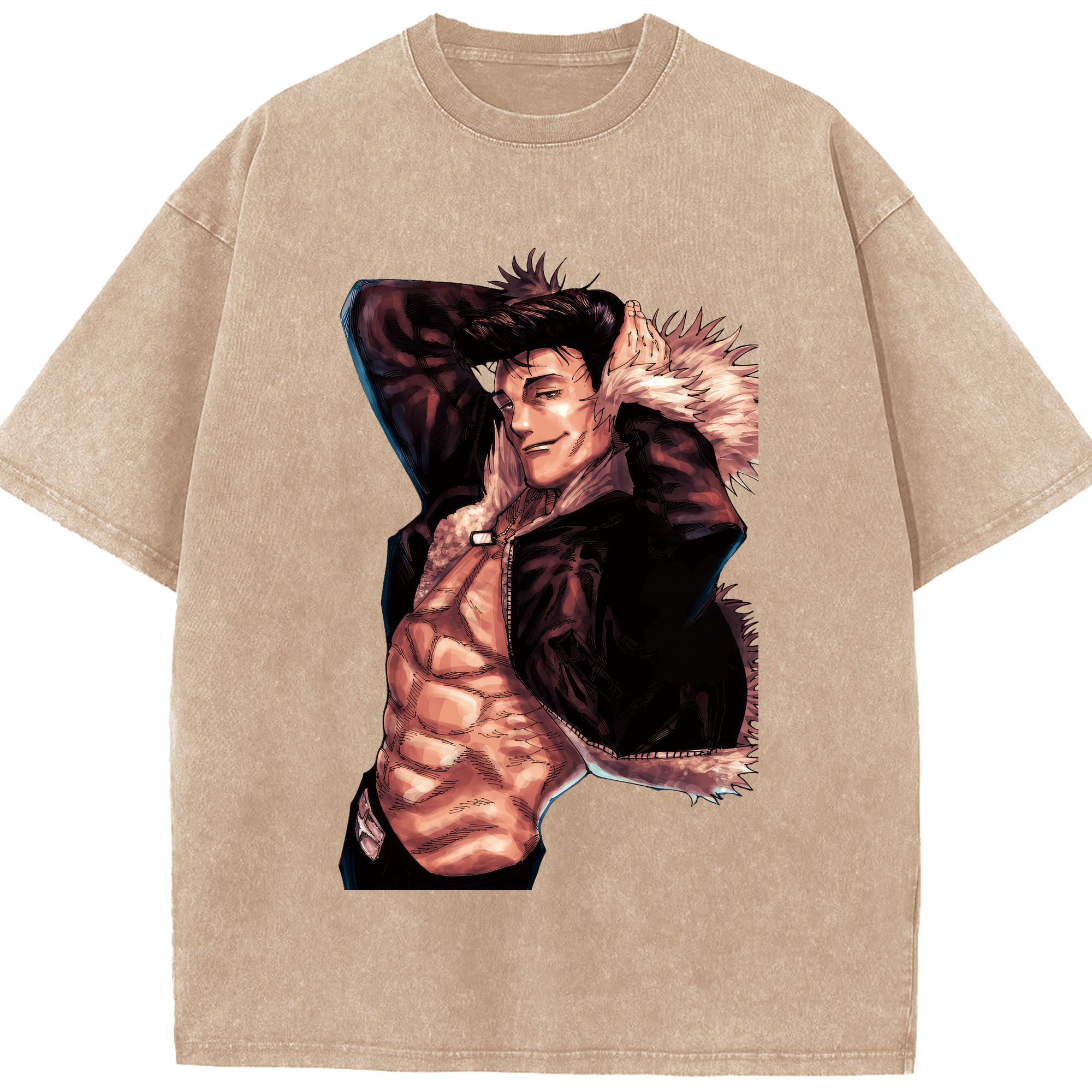 （画像用） 呪術廻戦 Jujutsu Kaisen 綿100% ヴィンテージ風 半袖Tシャツ（フロントプリント）