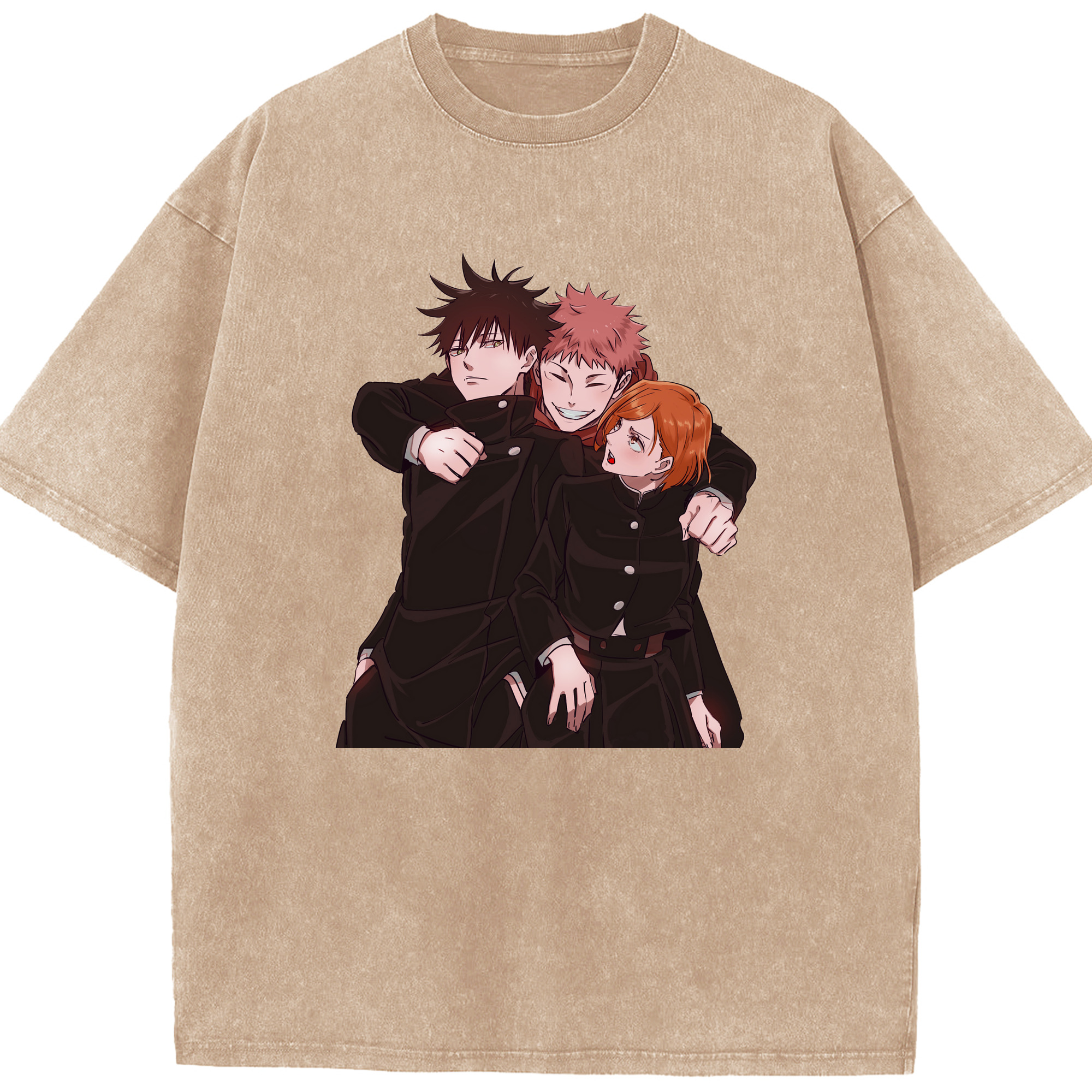 （画像用） 呪術廻戦 Jujutsu Kaisen 綿100% ヴィンテージ風 半袖Tシャツ（フロントプリント）