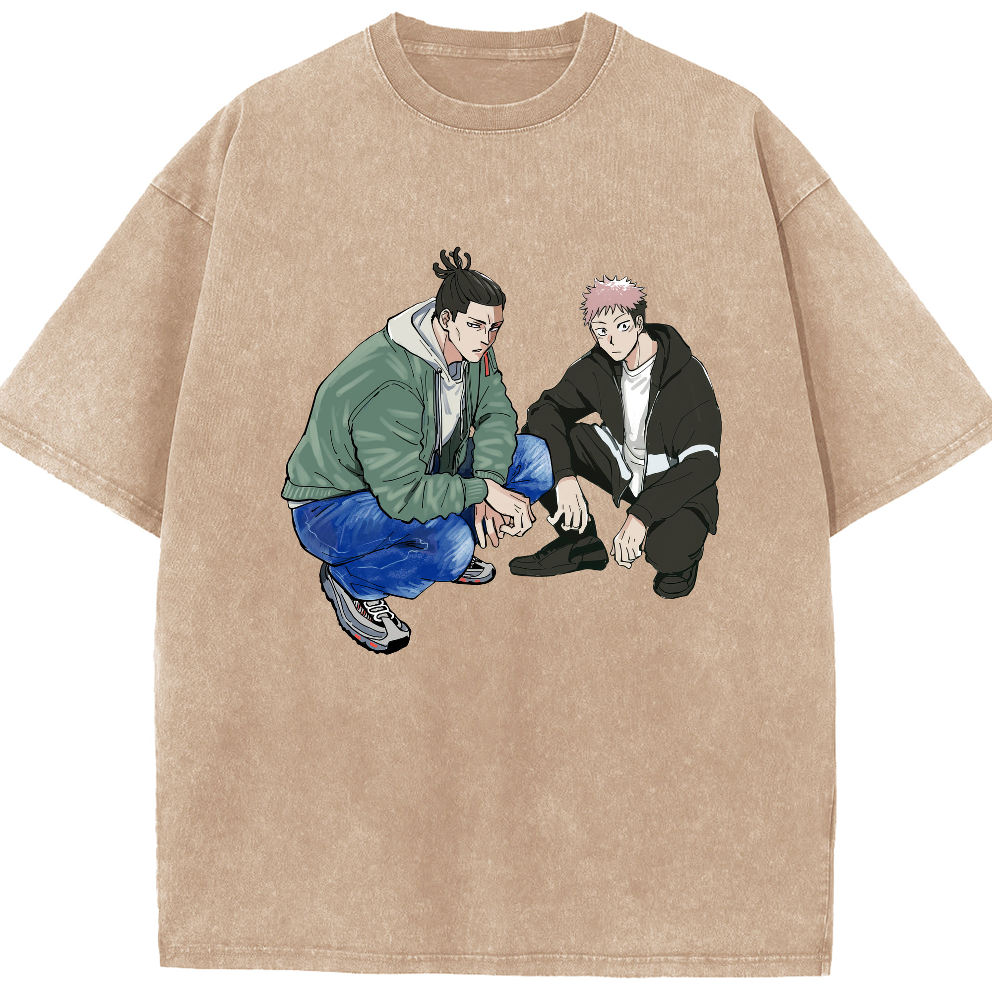 （画像用） 呪術廻戦 Jujutsu Kaisen 綿100% ヴィンテージ風 半袖Tシャツ（フロントプリント）