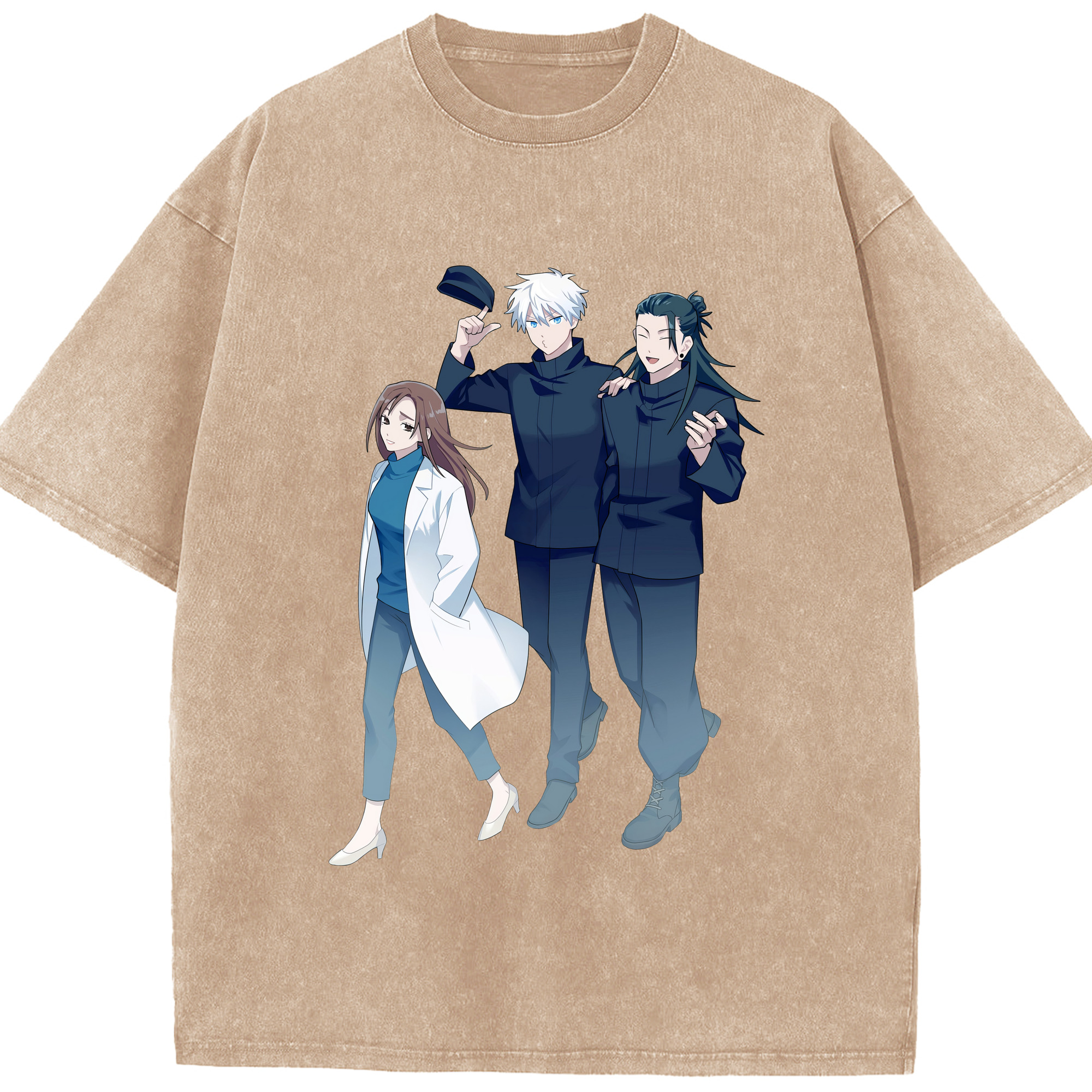 （画像用） 呪術廻戦 Jujutsu Kaisen 綿100% ヴィンテージ風 半袖Tシャツ（フロントプリント）