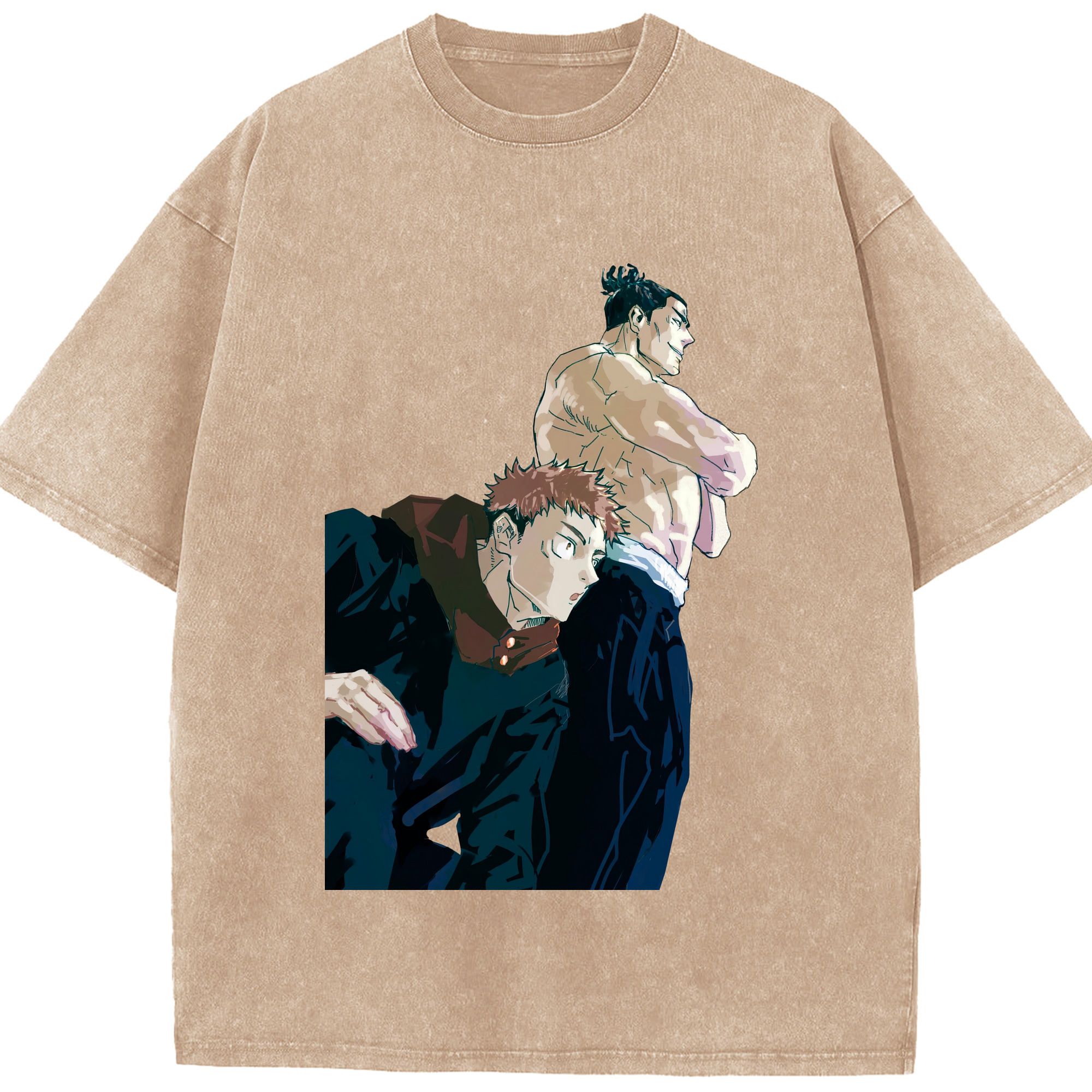 （画像用） 呪術廻戦 Jujutsu Kaisen 綿100% ヴィンテージ風 半袖Tシャツ（フロントプリント）
