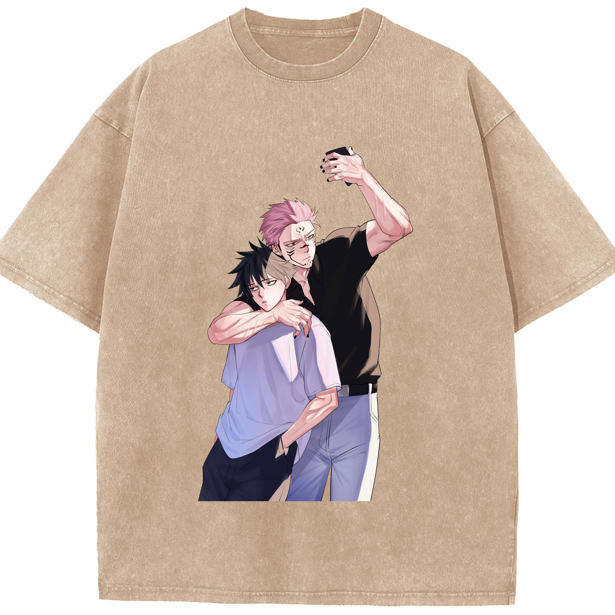 （画像用） 呪術廻戦 Jujutsu Kaisen 綿100% ヴィンテージ風 半袖Tシャツ（フロントプリント）