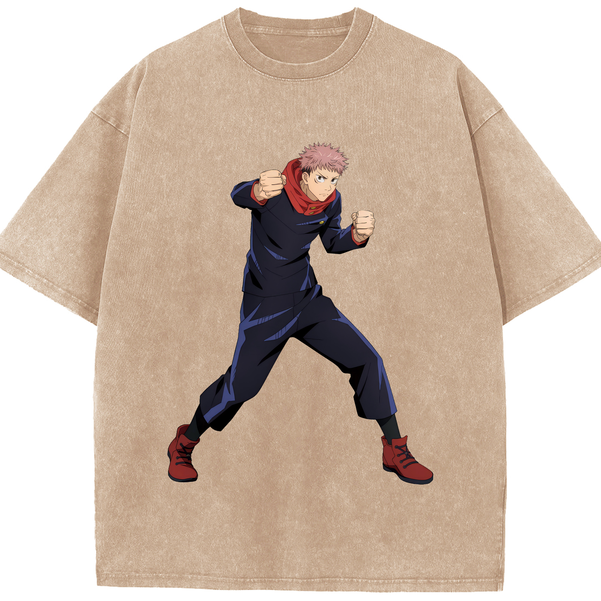（画像用） 呪術廻戦 Jujutsu Kaisen 綿100% ヴィンテージ風 半袖Tシャツ（フロントプリント）