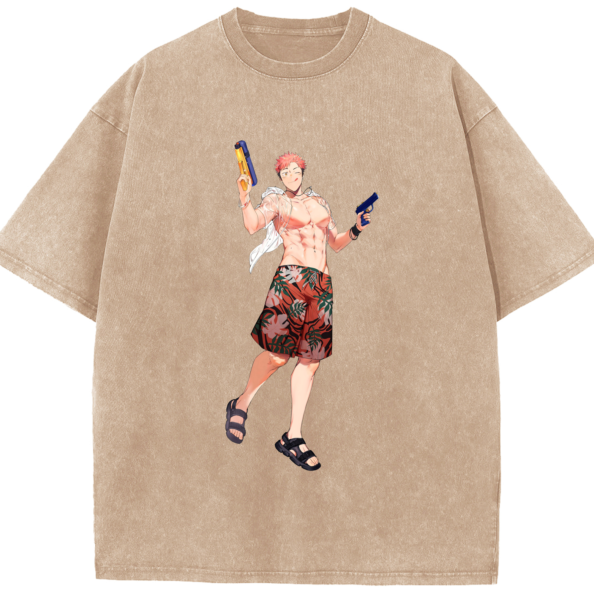 （画像用） 呪術廻戦 Jujutsu Kaisen 綿100% ヴィンテージ風 半袖Tシャツ（フロントプリント）