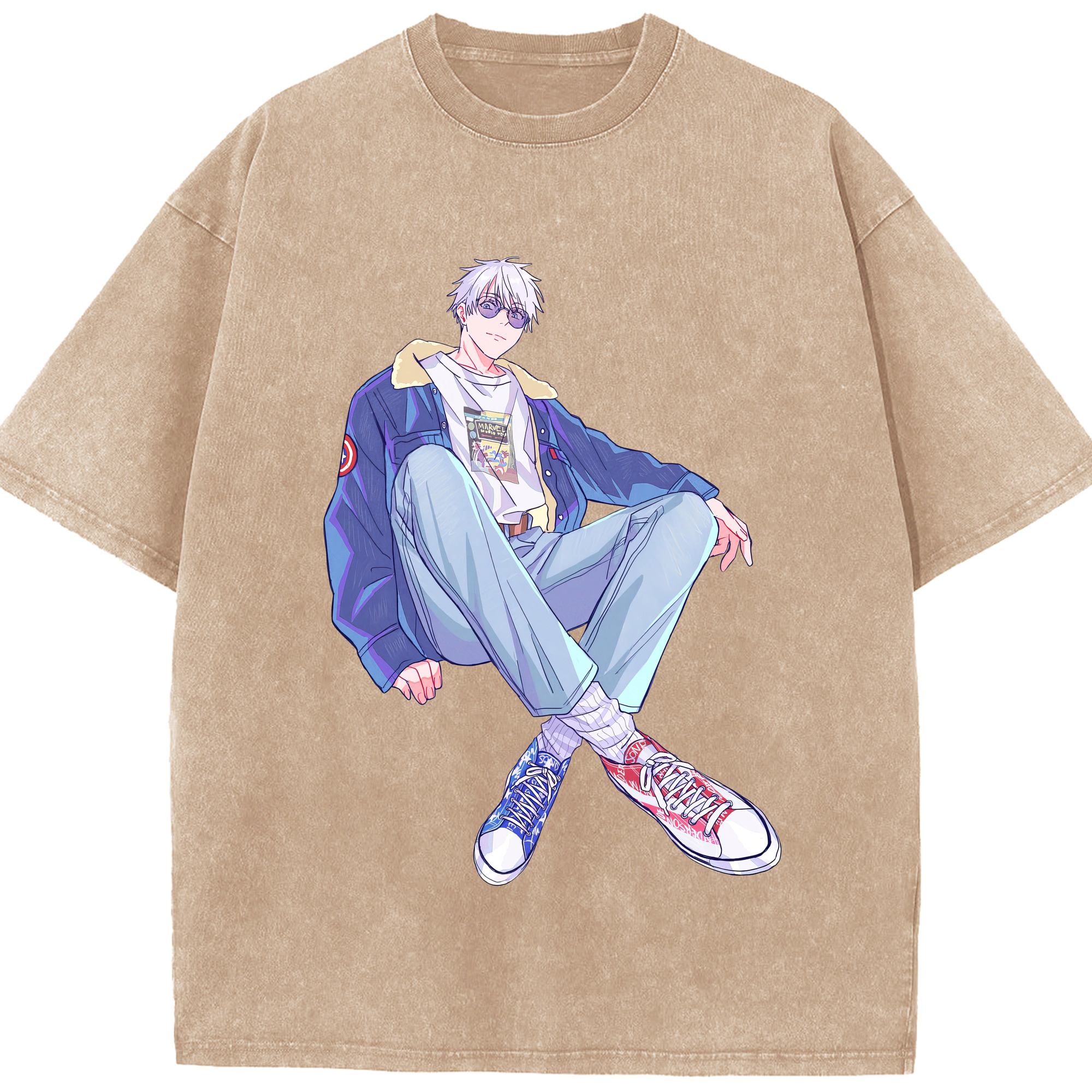 （画像用） 呪術廻戦 Jujutsu Kaisen 綿100% ヴィンテージ風 半袖Tシャツ（フロントプリント）