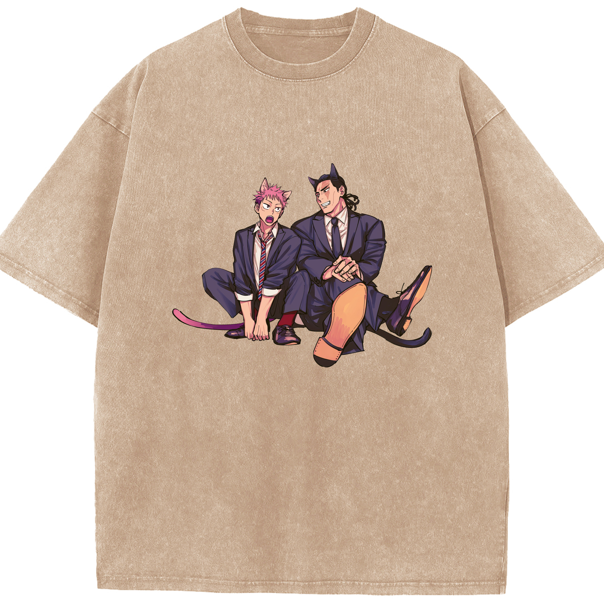 （画像用） 呪術廻戦 Jujutsu Kaisen 綿100% ヴィンテージ風 半袖Tシャツ（フロントプリント）