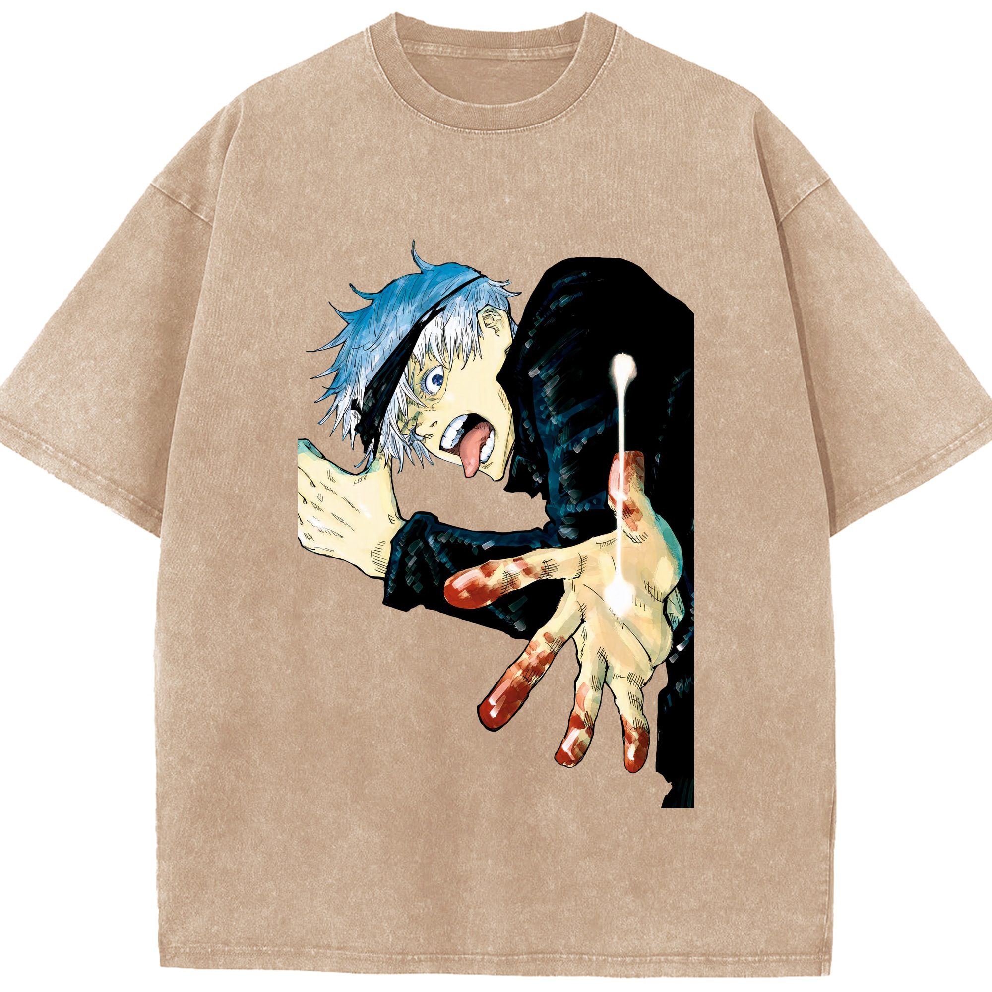 （画像用） 呪術廻戦 Jujutsu Kaisen 綿100% ヴィンテージ風 半袖Tシャツ（フロントプリント）