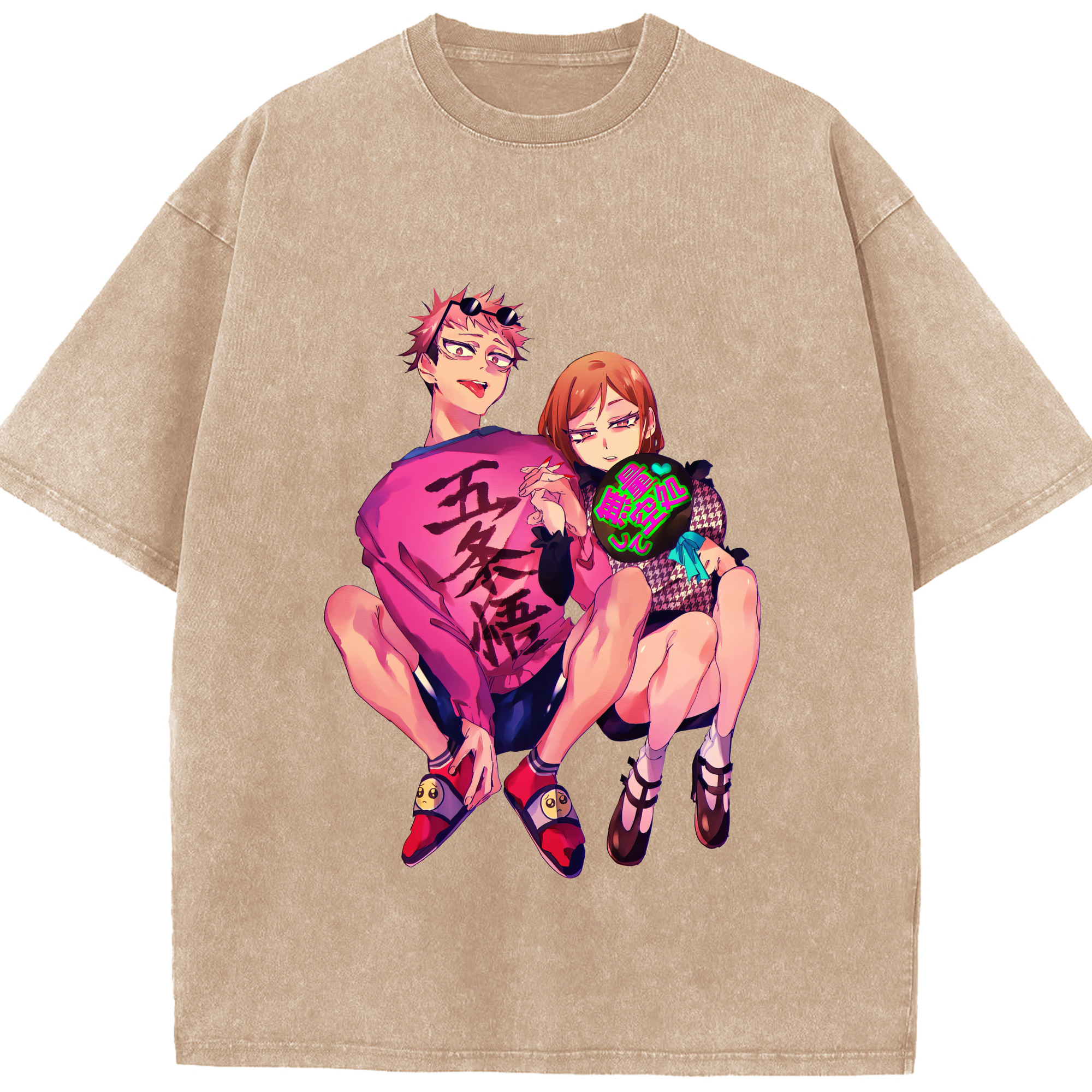 （画像用） 呪術廻戦 Jujutsu Kaisen 綿100% ヴィンテージ風 半袖Tシャツ（フロントプリント）