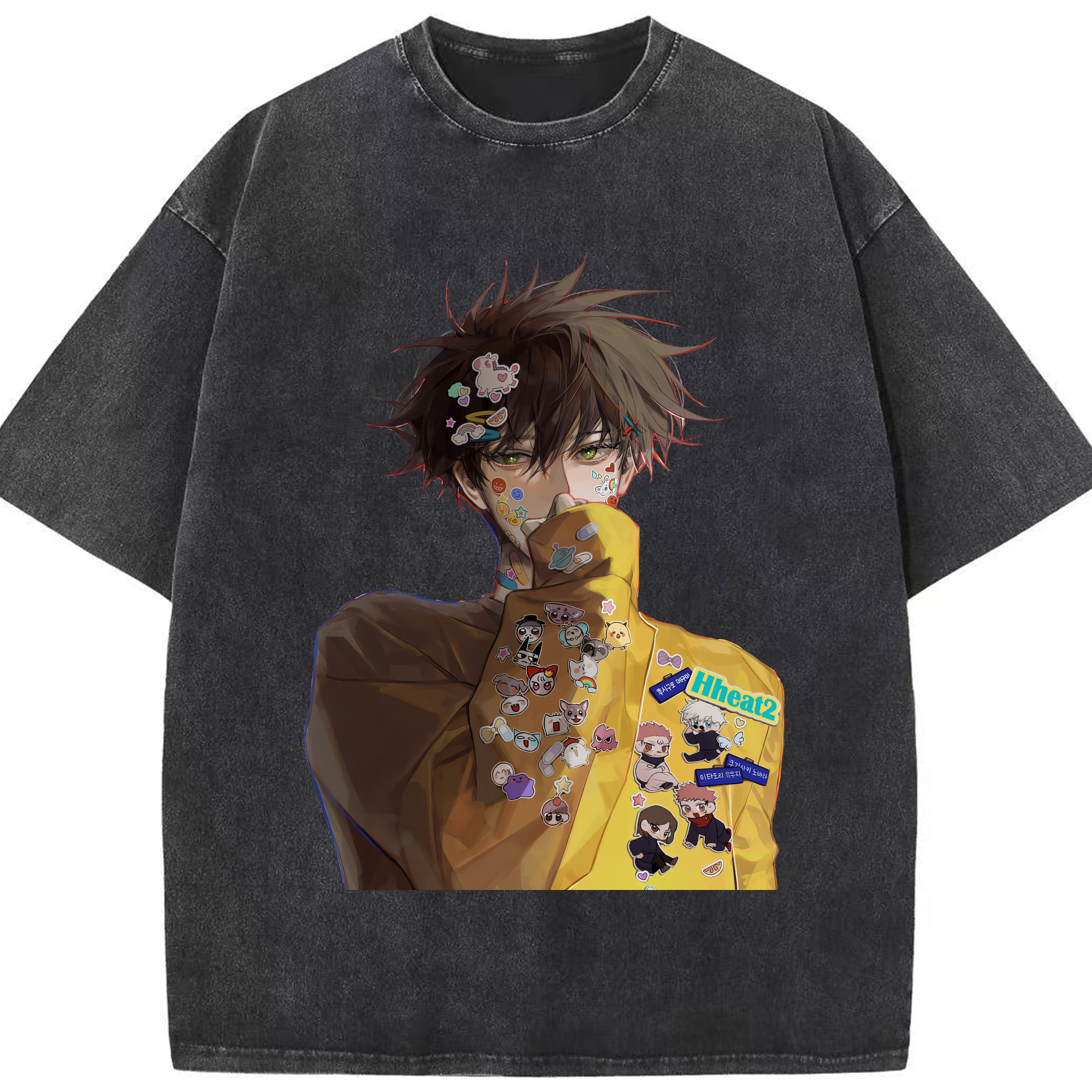 （画像用） 呪術廻戦 Jujutsu Kaisen 綿100% ヴィンテージ風 半袖Tシャツ（フロントプリント）