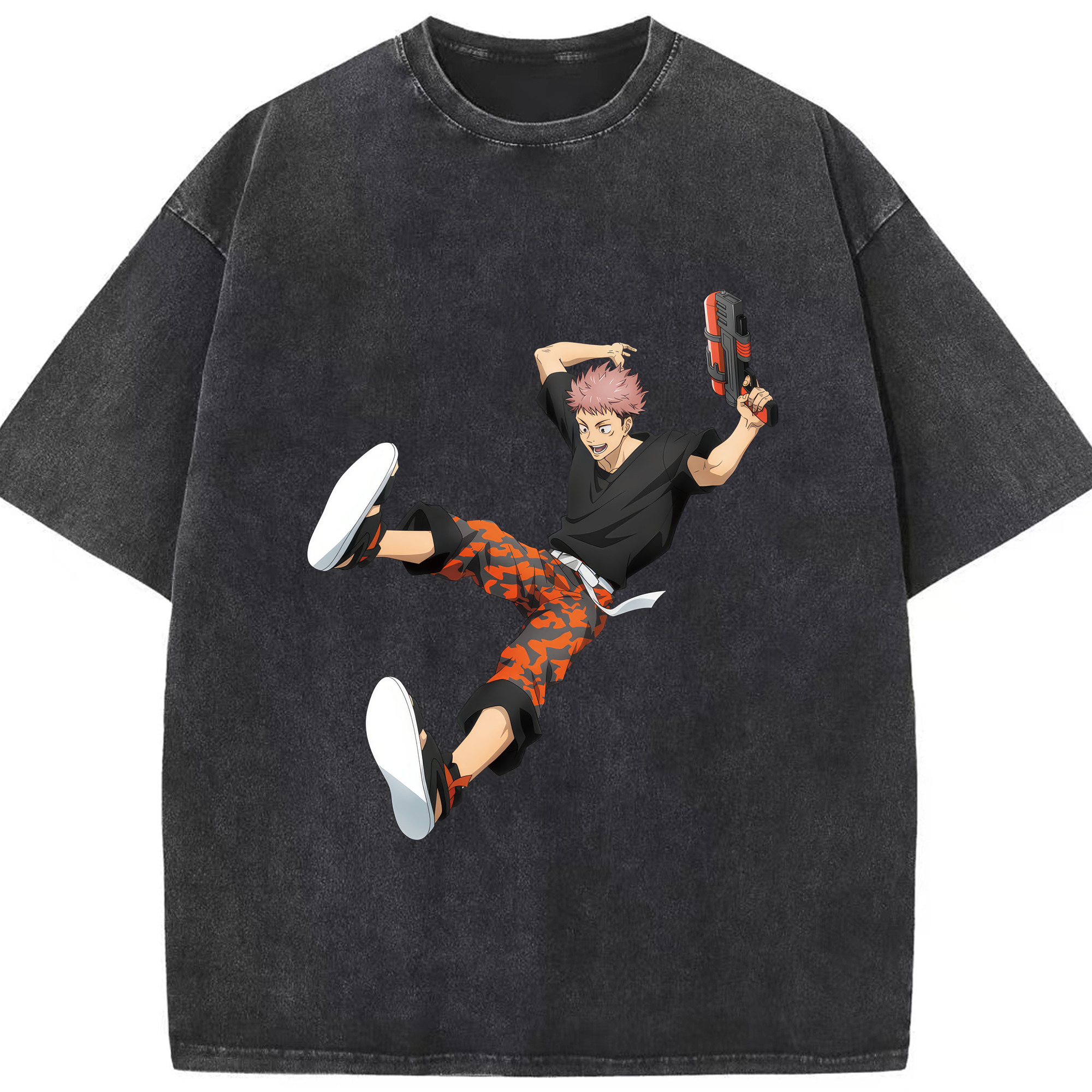 （画像用） 呪術廻戦 Jujutsu Kaisen 綿100% ヴィンテージ風 半袖Tシャツ（フロントプリント）