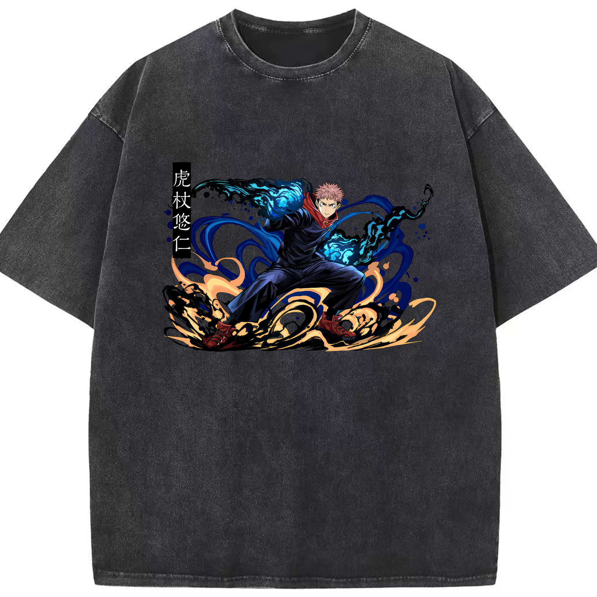 （画像用） 呪術廻戦 Jujutsu Kaisen 綿100% ヴィンテージ風 半袖Tシャツ（フロントプリント）