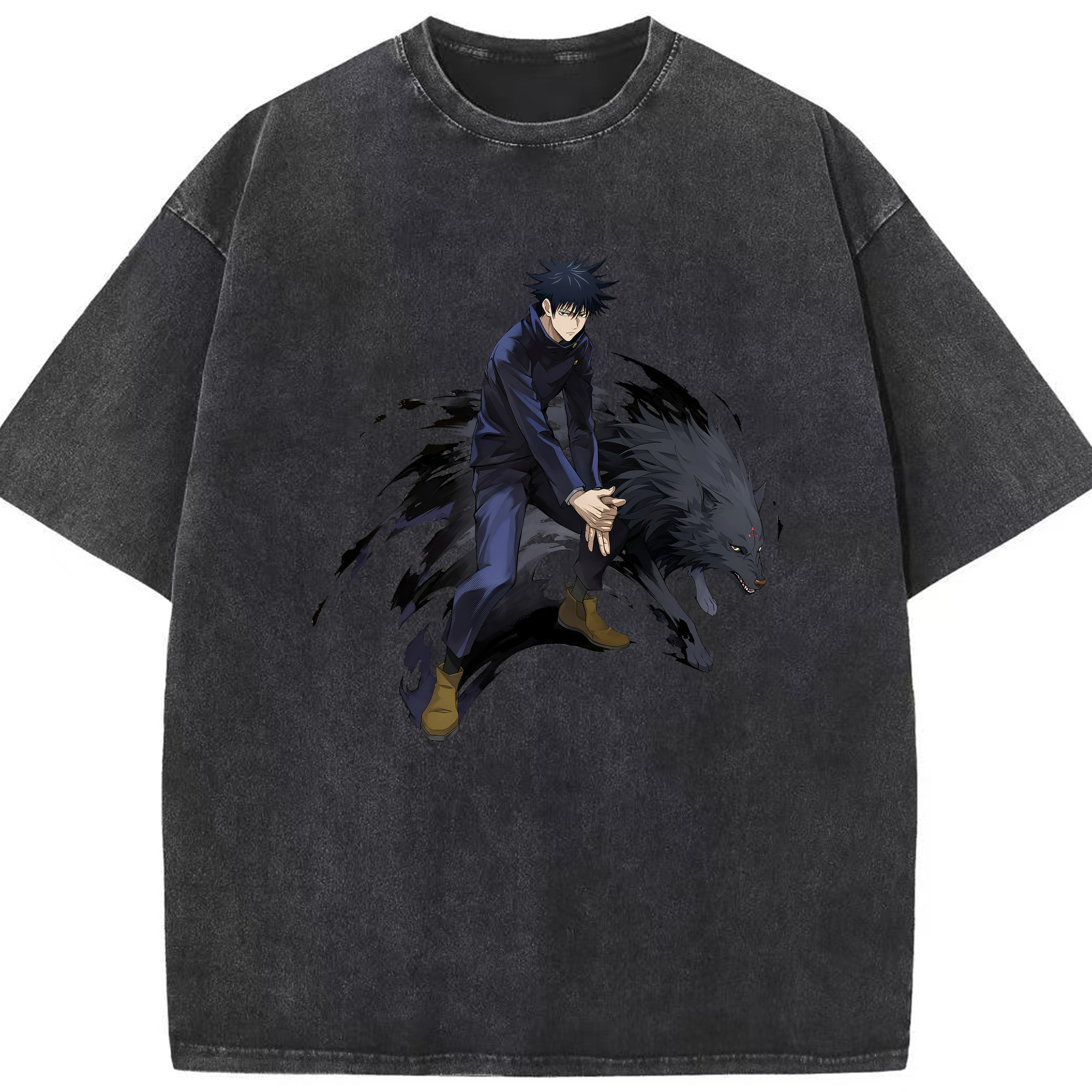 （画像用） 呪術廻戦 Jujutsu Kaisen 綿100% ヴィンテージ風 半袖Tシャツ（フロントプリント）