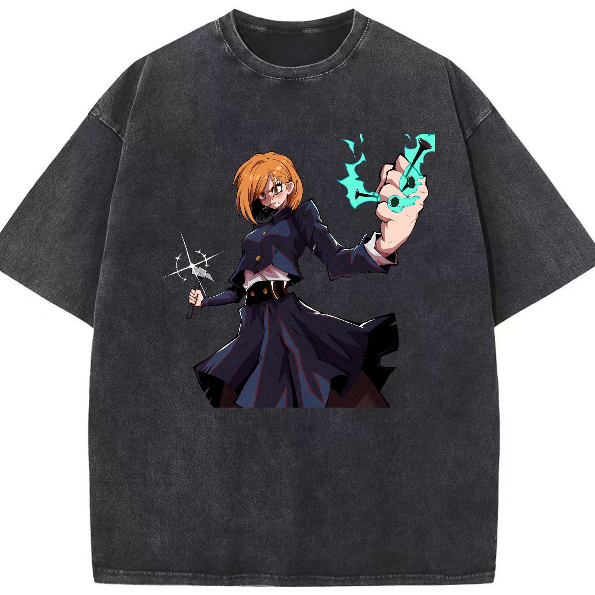 （画像用） 呪術廻戦 Jujutsu Kaisen 綿100% ヴィンテージ風 半袖Tシャツ（フロントプリント）