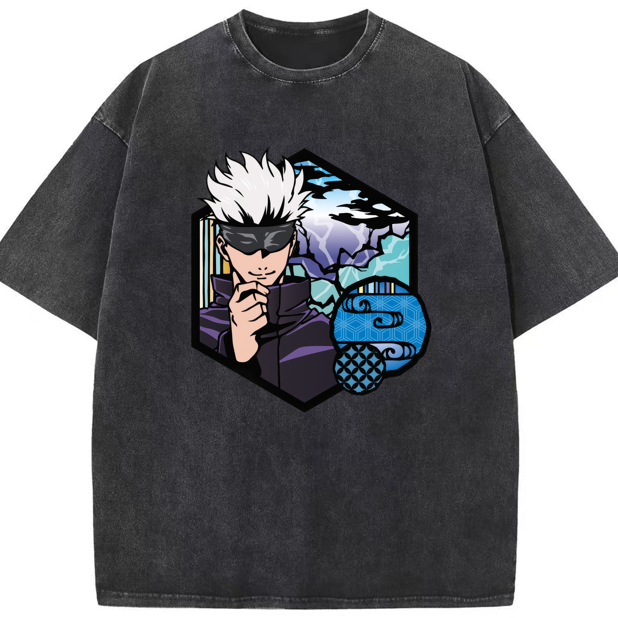 （画像用） 呪術廻戦 Jujutsu Kaisen 綿100% ヴィンテージ風 半袖Tシャツ（フロントプリント）