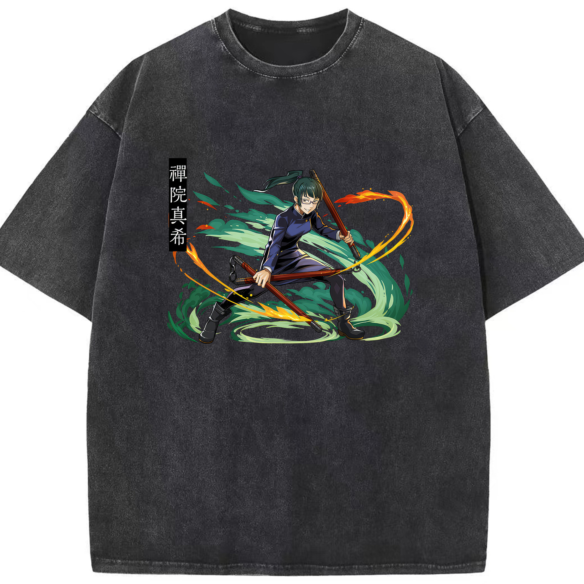 （画像用） 呪術廻戦 Jujutsu Kaisen 綿100% ヴィンテージ風 半袖Tシャツ（フロントプリント）