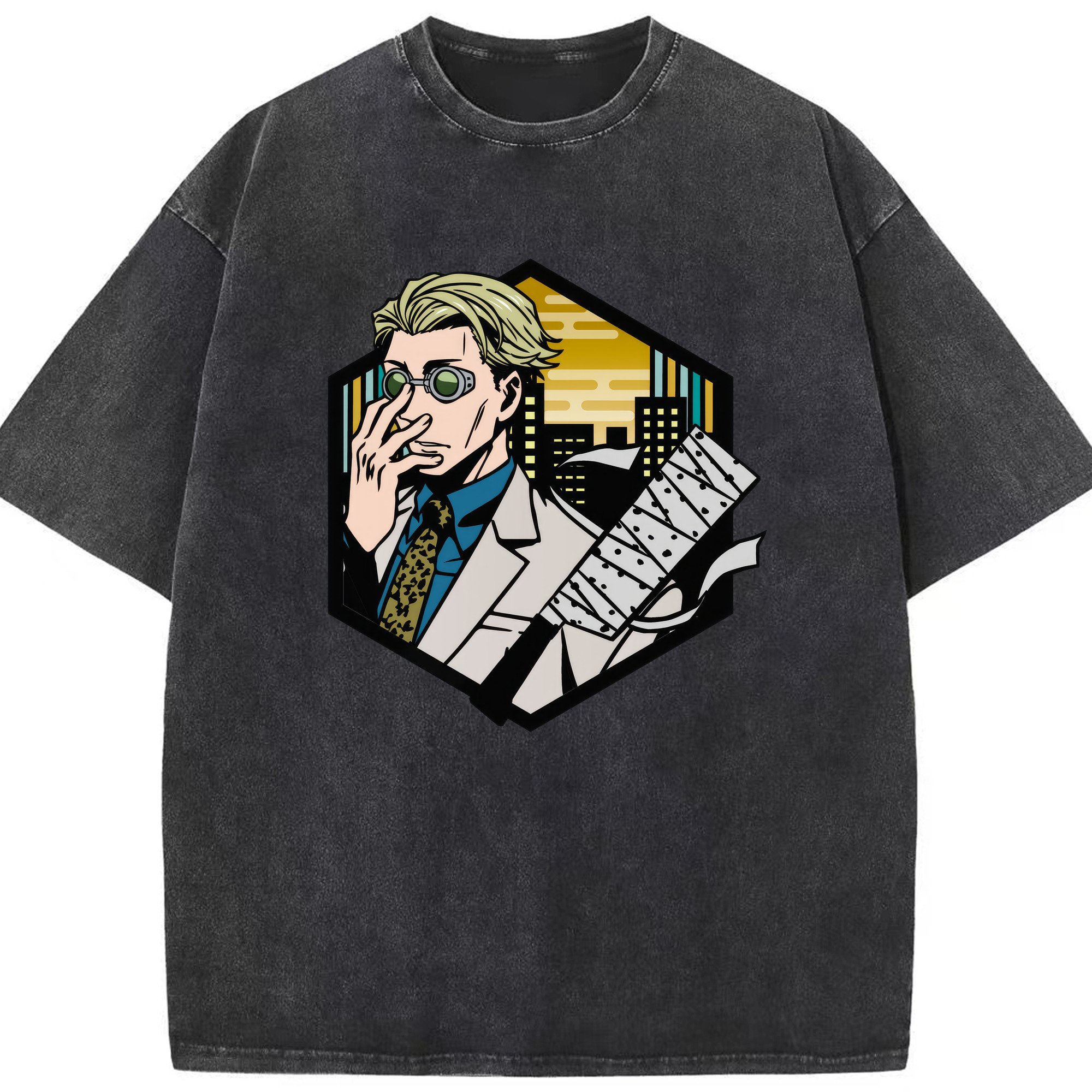 （画像用） 呪術廻戦 Jujutsu Kaisen 綿100% ヴィンテージ風 半袖Tシャツ（フロントプリント）